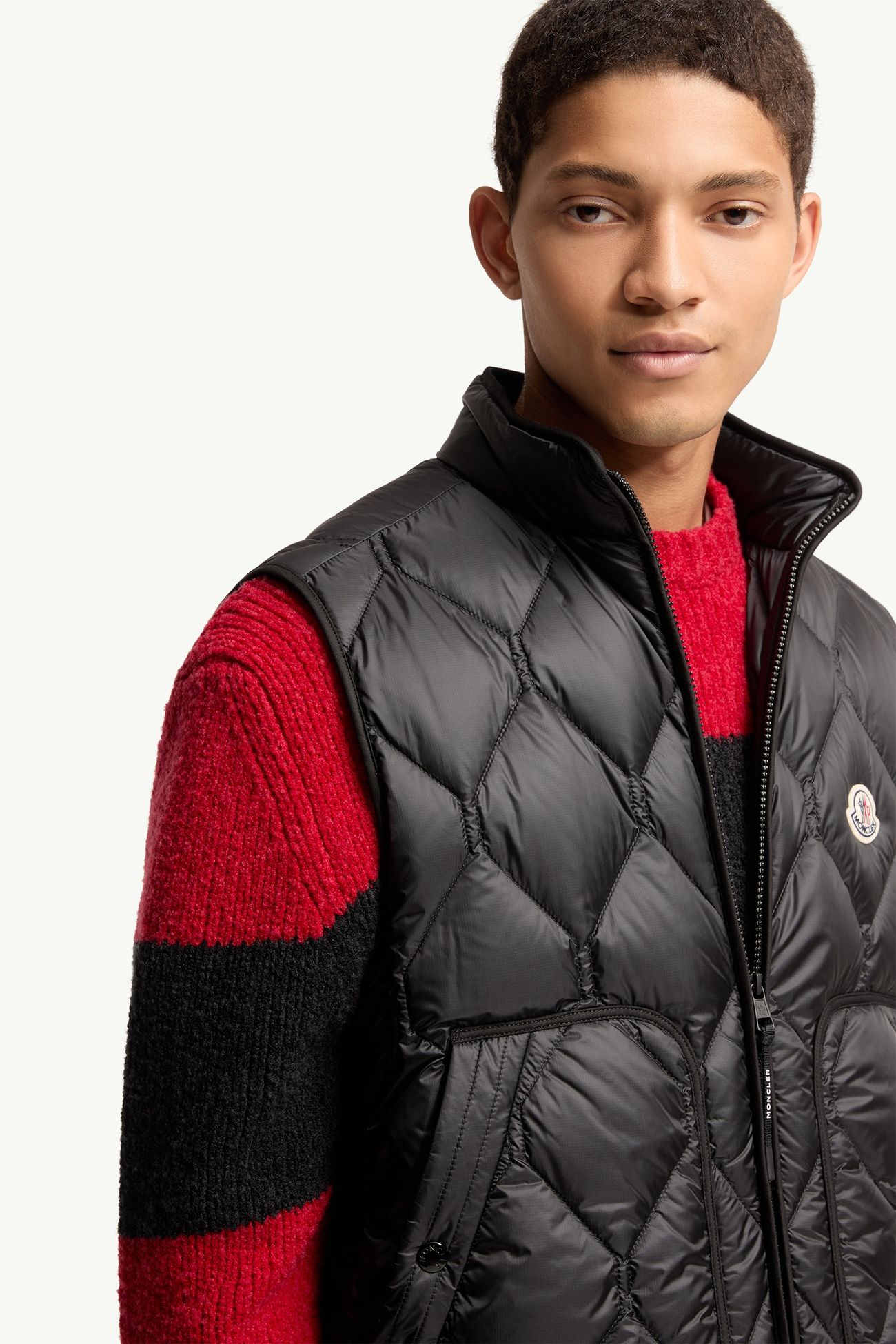 Erelia男士菱形绗缝羽绒马甲 男士 黑色 Moncler 5