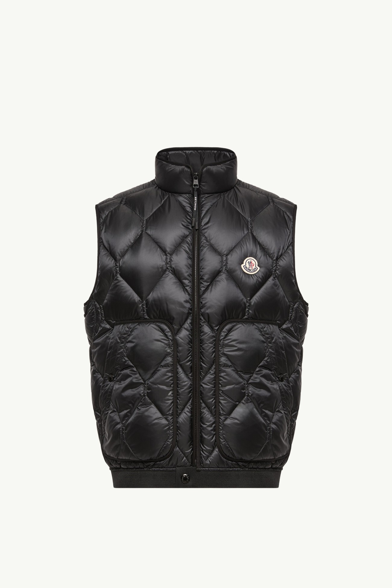 Gilet Imbottito in Piuma con Trapuntatura a Rombi Erelia Uomo Nero Moncler 2