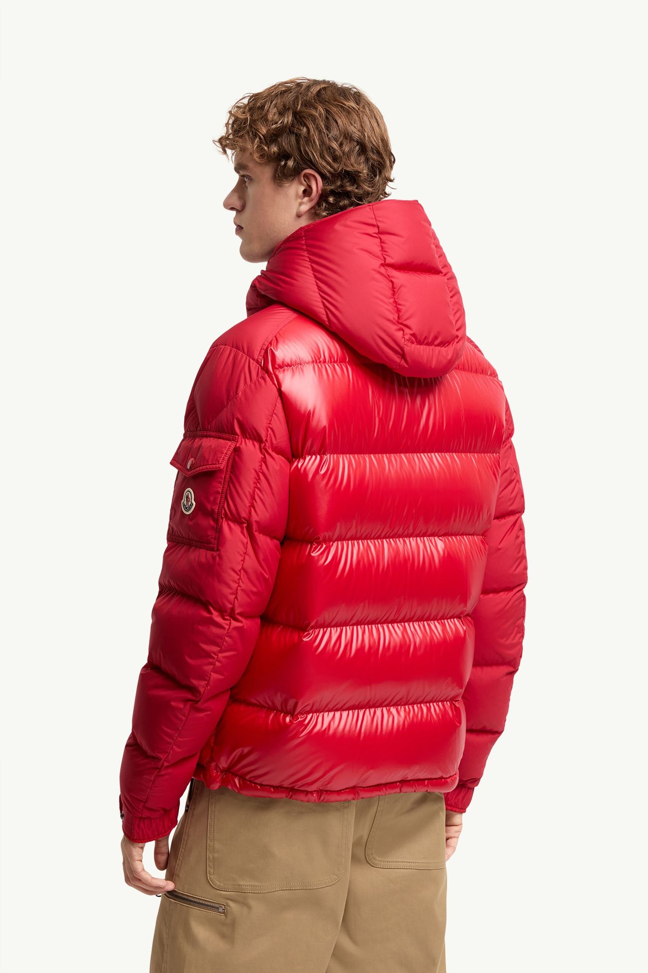 Moncler Maya 후드 쇼트 다운 재킷 남성 레드 Moncler 4