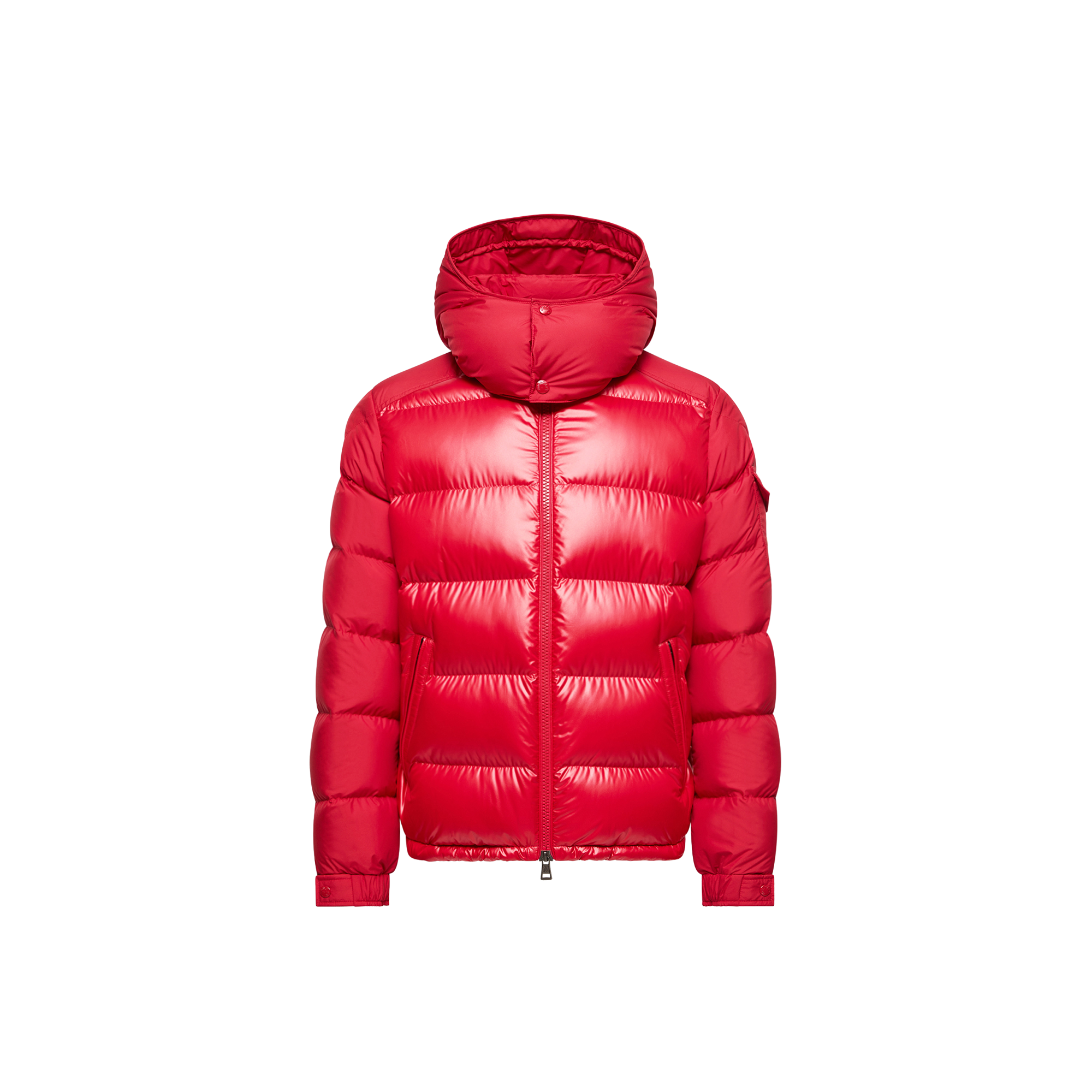 Moncler   Maya Hooded Short Down Jacket for Men in Red, Size: 38