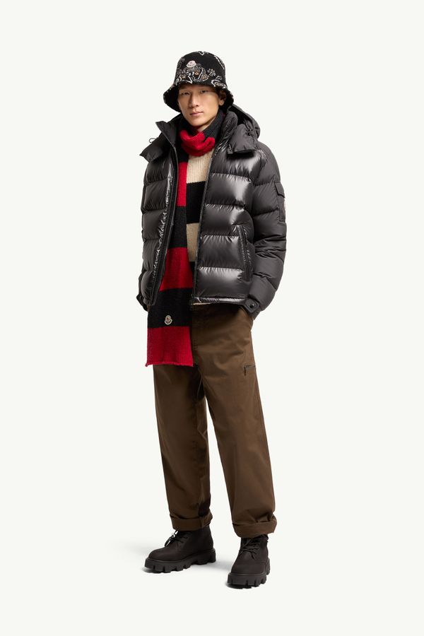 Veste matelassée courte à capuche Moncler Maya Hommes Noir Moncler 0