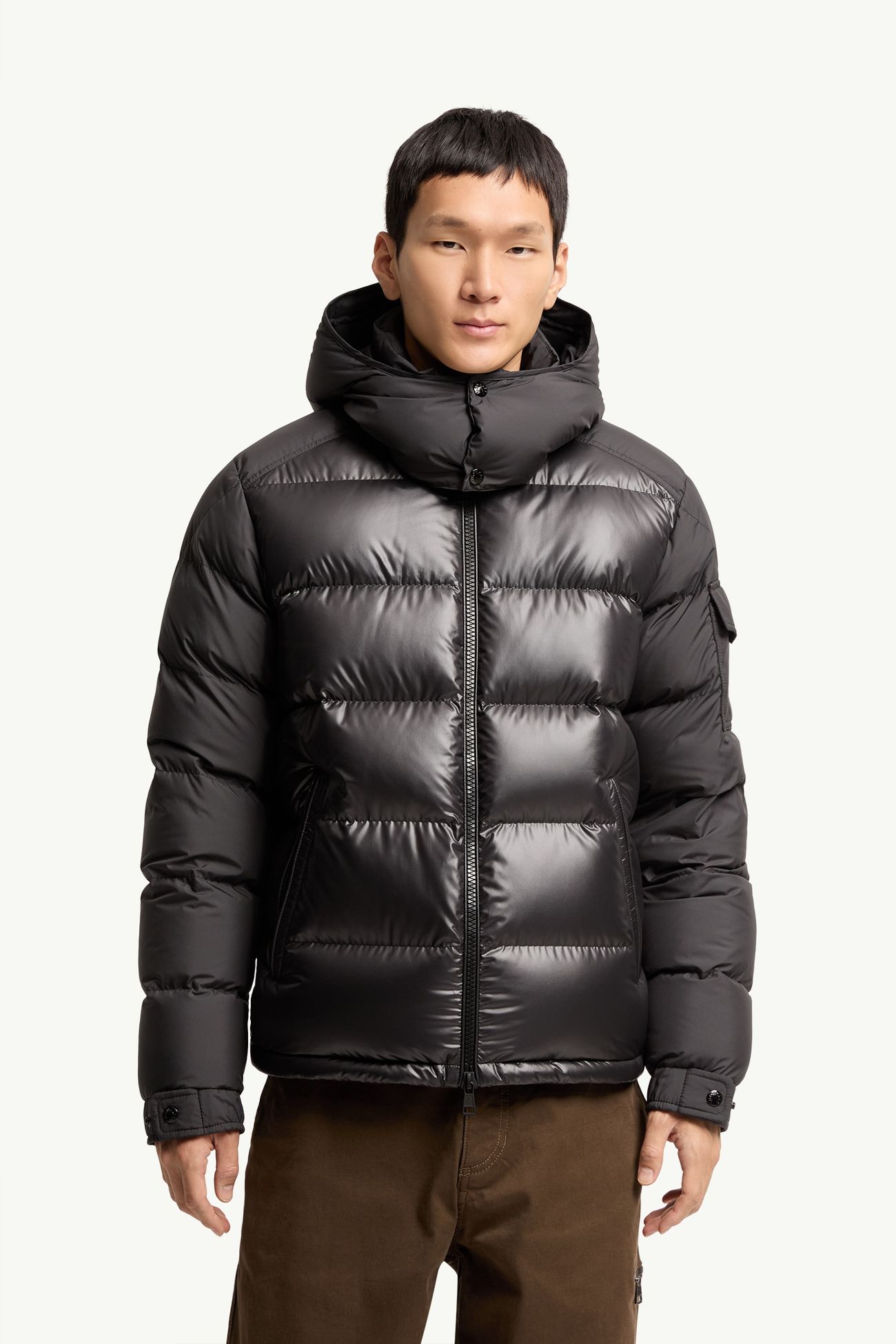 Moncler Maya Hooded Short Down Jacket Men Black Moncler 3