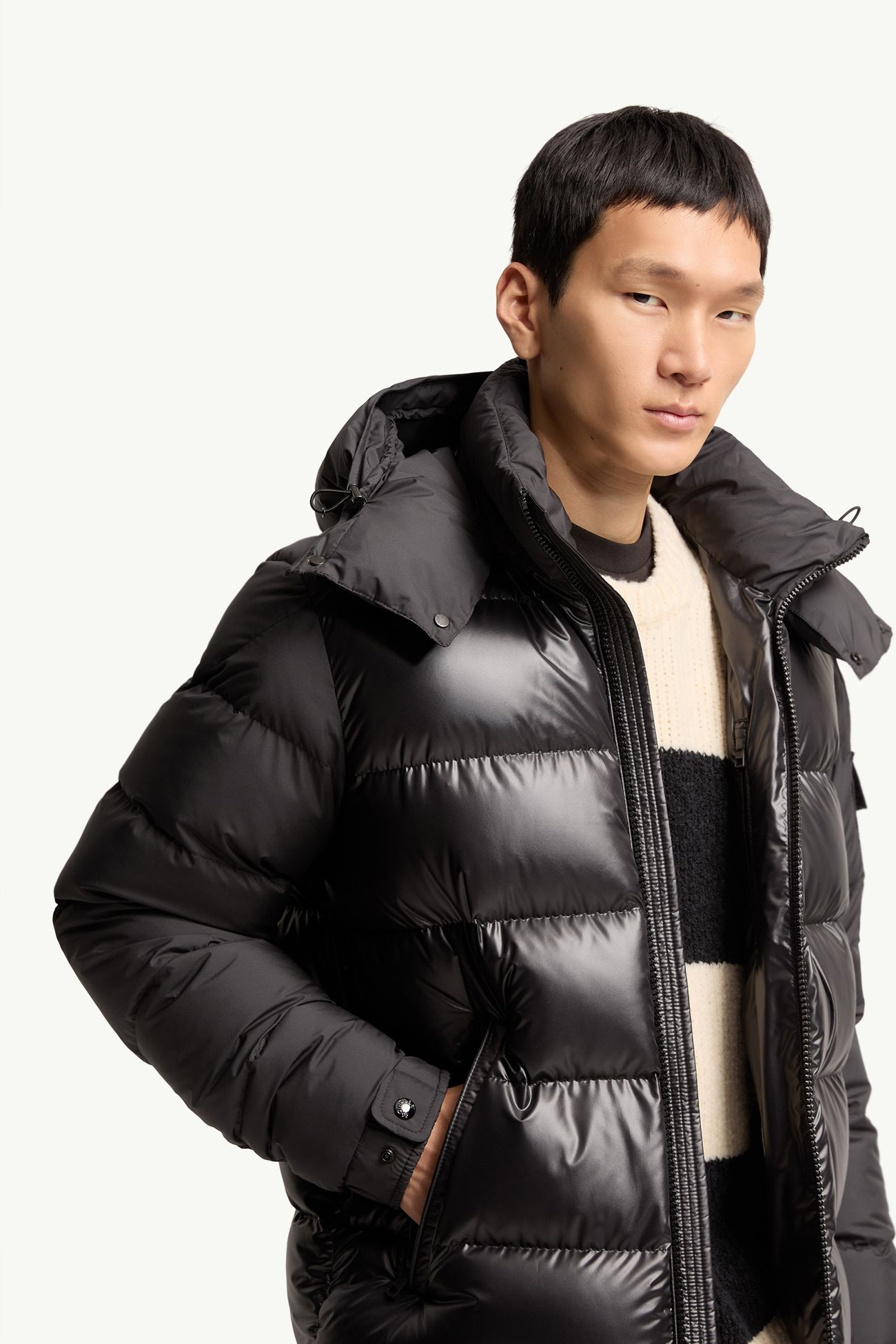 Moncler Maya連帽短身羽絨外套 男士 黑色 Moncler 5