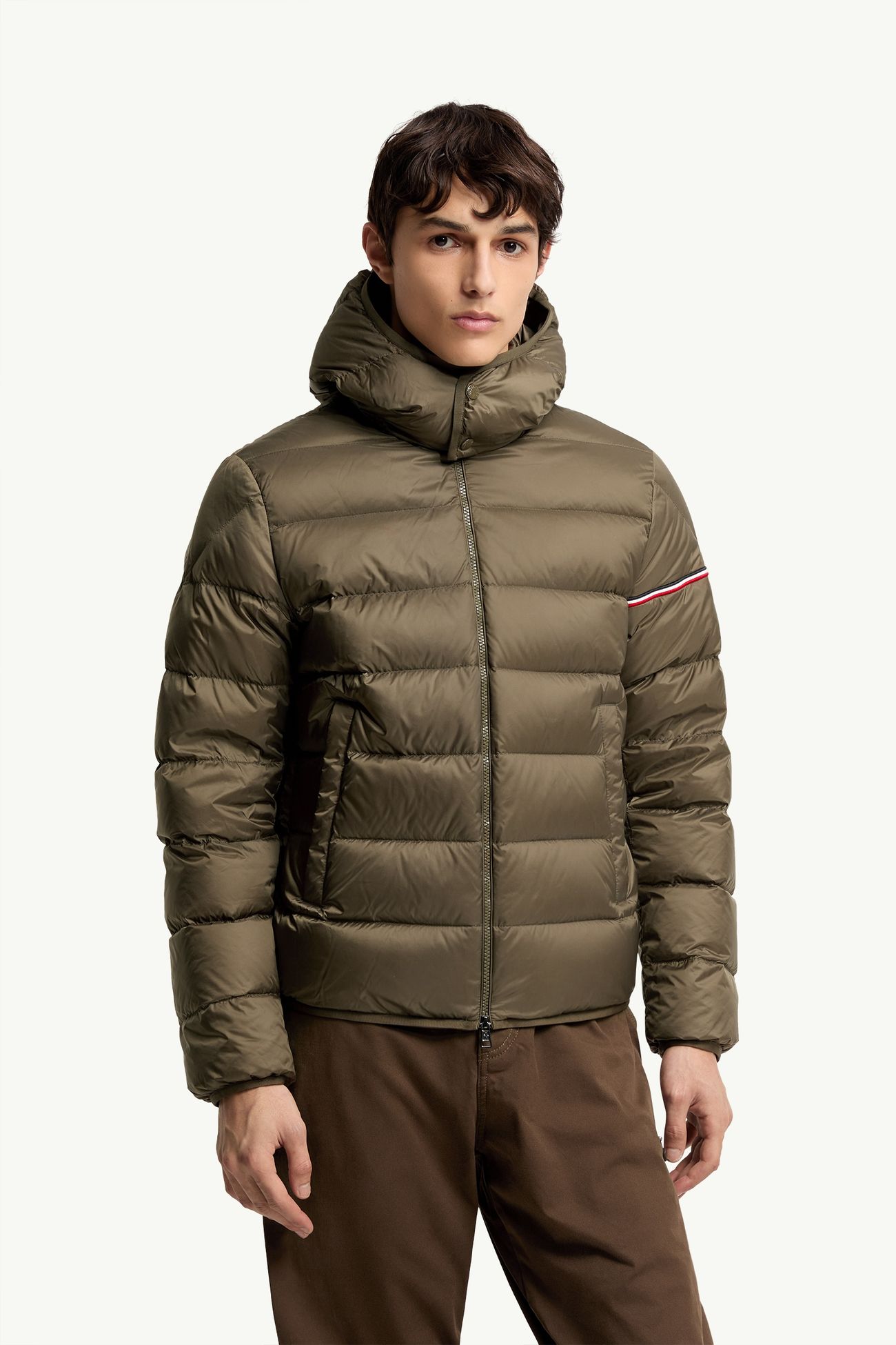 Ravenlock Hooded Short Down Jacket Men Khaki Moncler 3