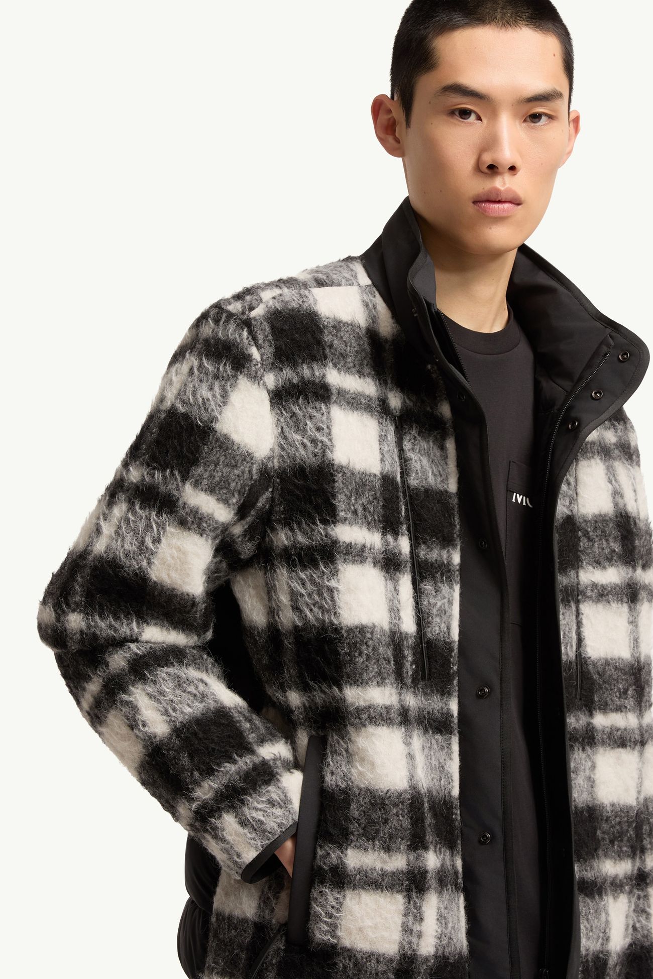 Scalorbi mittellange Daunenjacke Herren Schwarz & Weiß Moncler 5