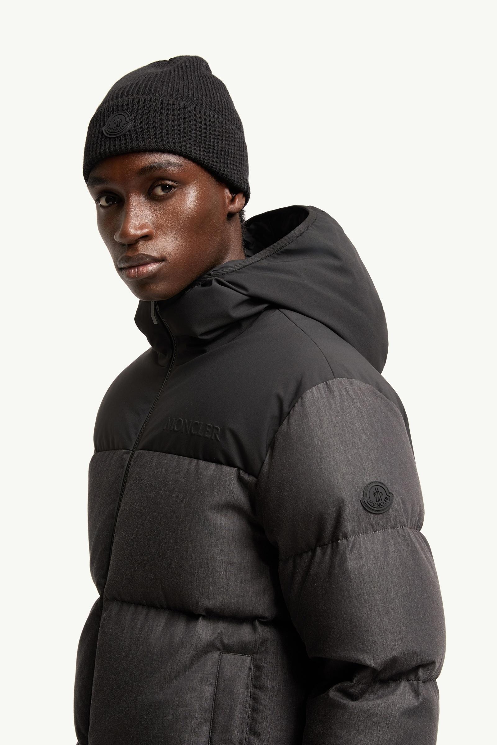 Black Oulojoki Hooded Mid-Length Down Jacket - Short Down Jackets