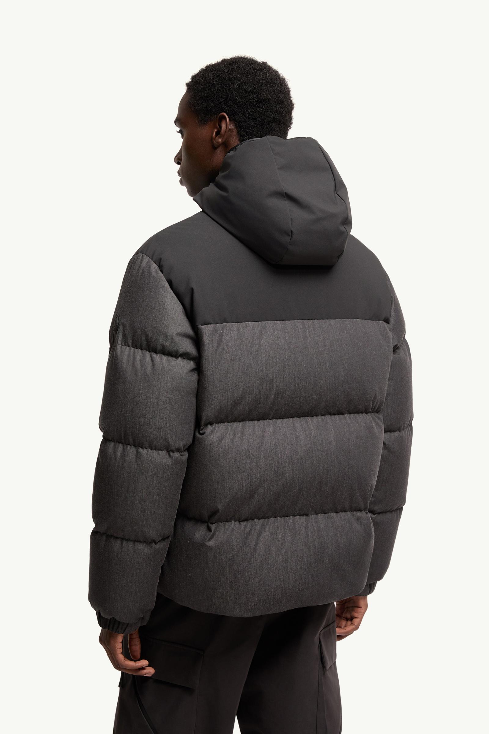 Black Oulojoki Hooded Mid-Length Down Jacket - Short Down Jackets