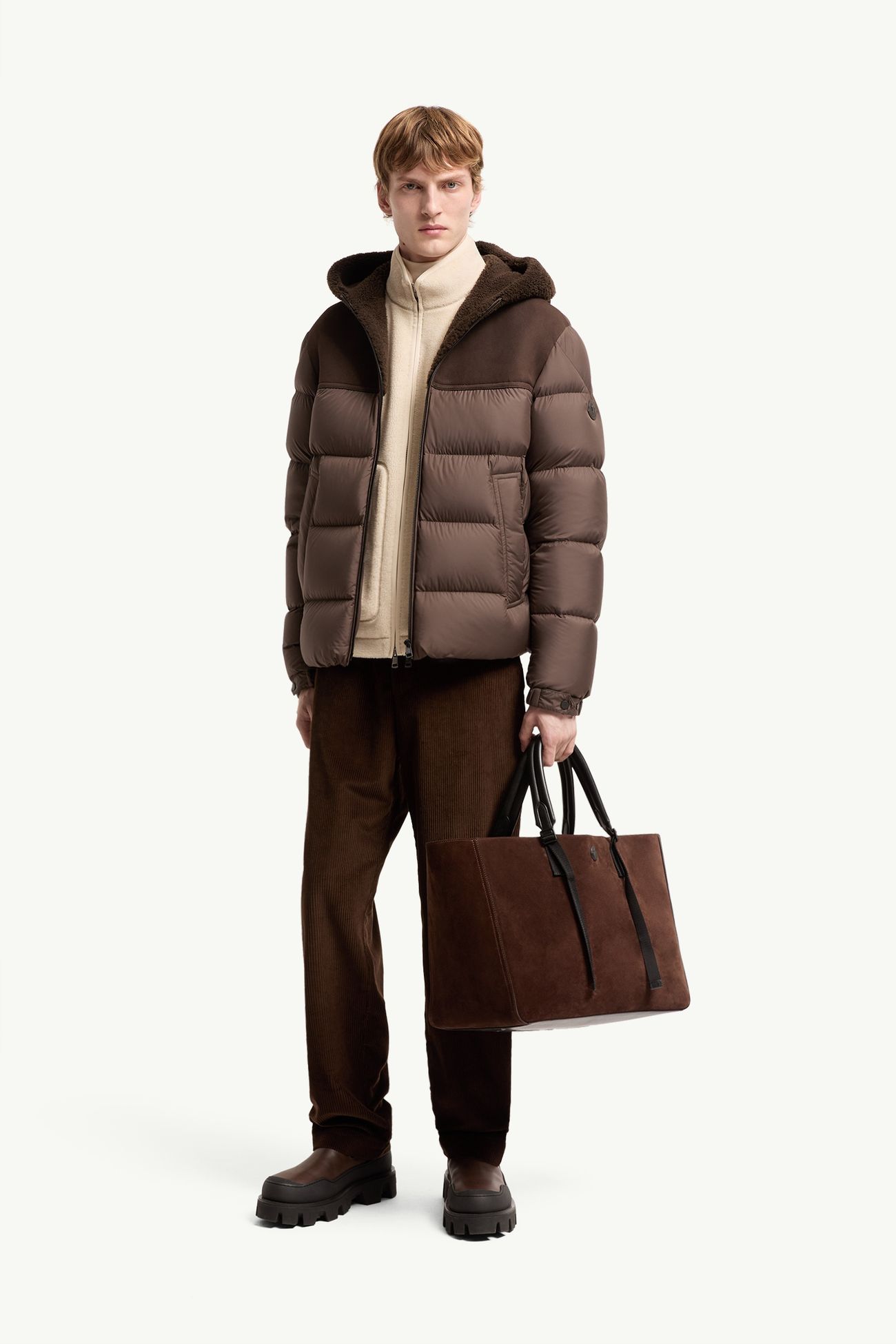 Plumífero corto con capucha Jalmar Hombre Marrón Moncler 0