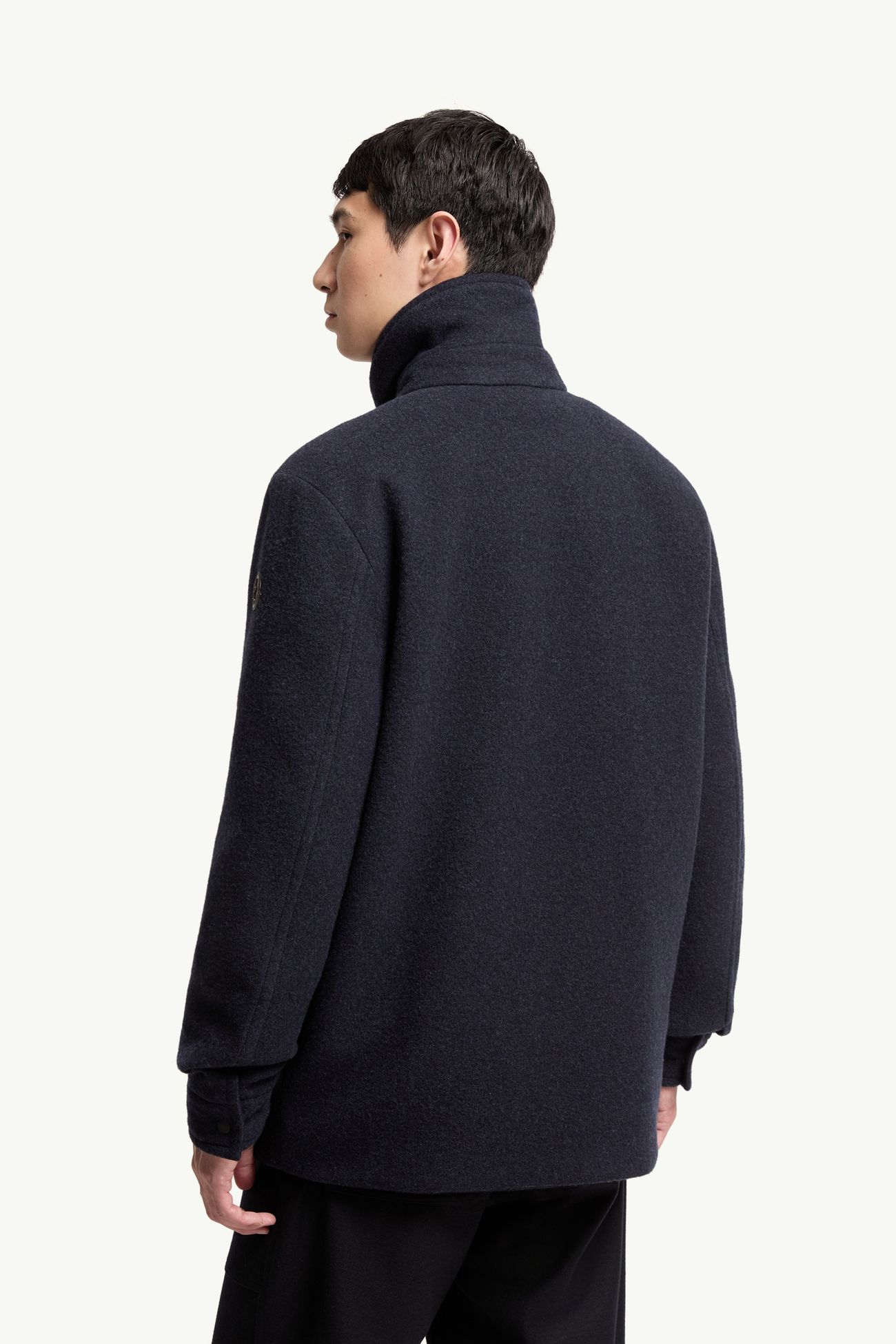 Panyol Short Wool Down Jacket Men Navy Blue Moncler 4