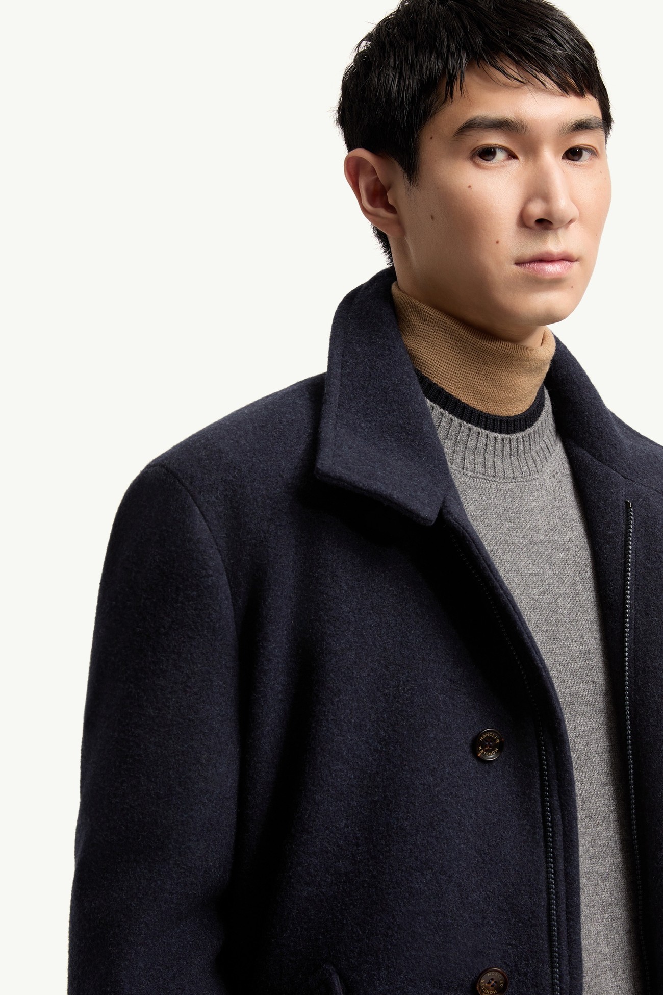 Doudoune courte en laine Panyol Hommes Bleu marine Moncler 5