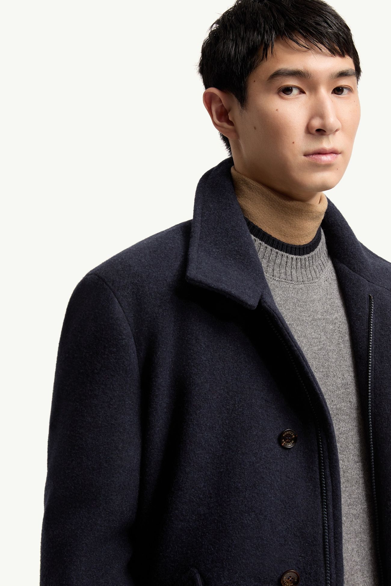 Panyol Short Wool Down Jacket Men Navy Blue Moncler 5