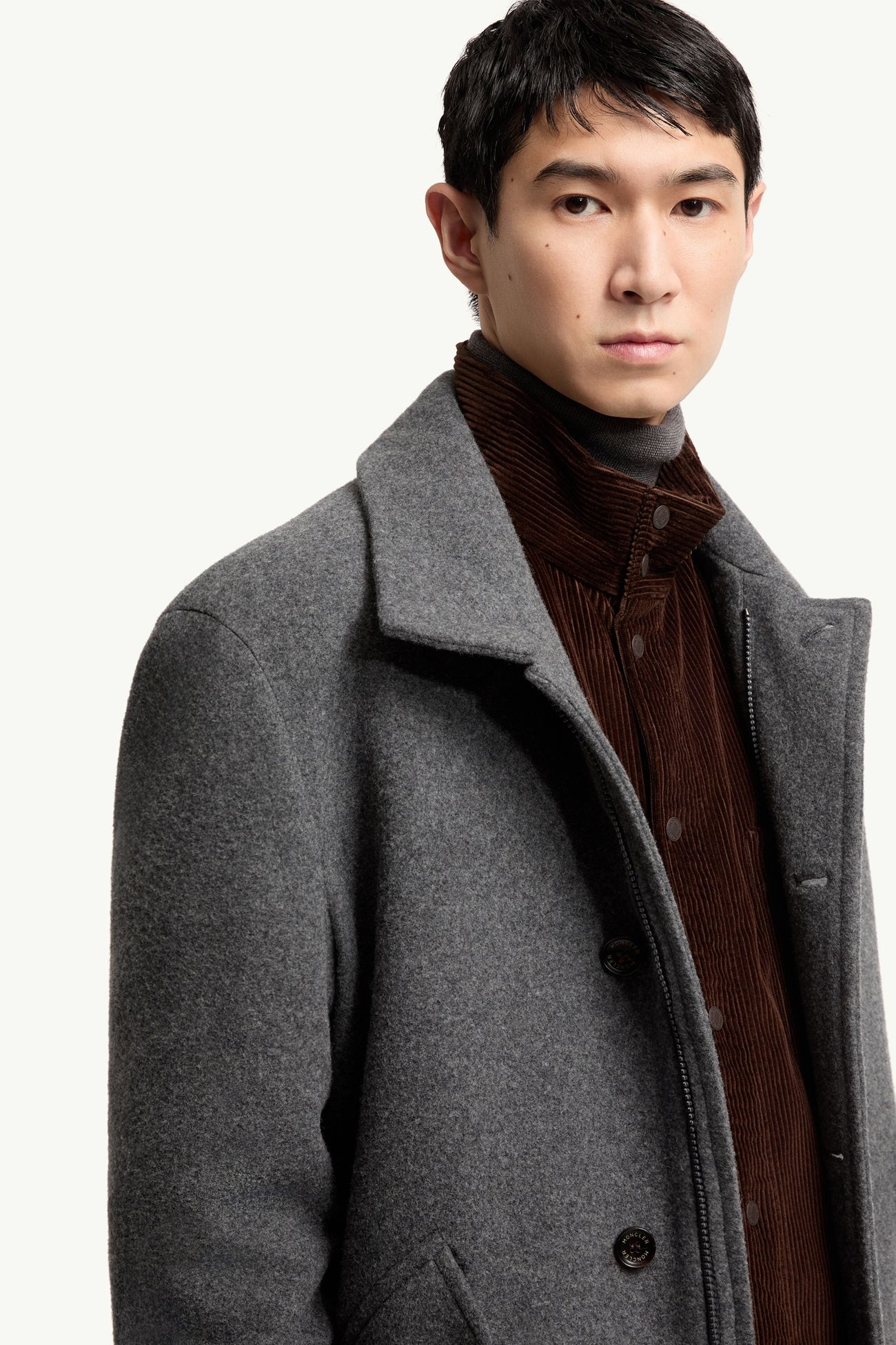 Panyol Short Wool Down Jacket Men Dark Gray Moncler 5