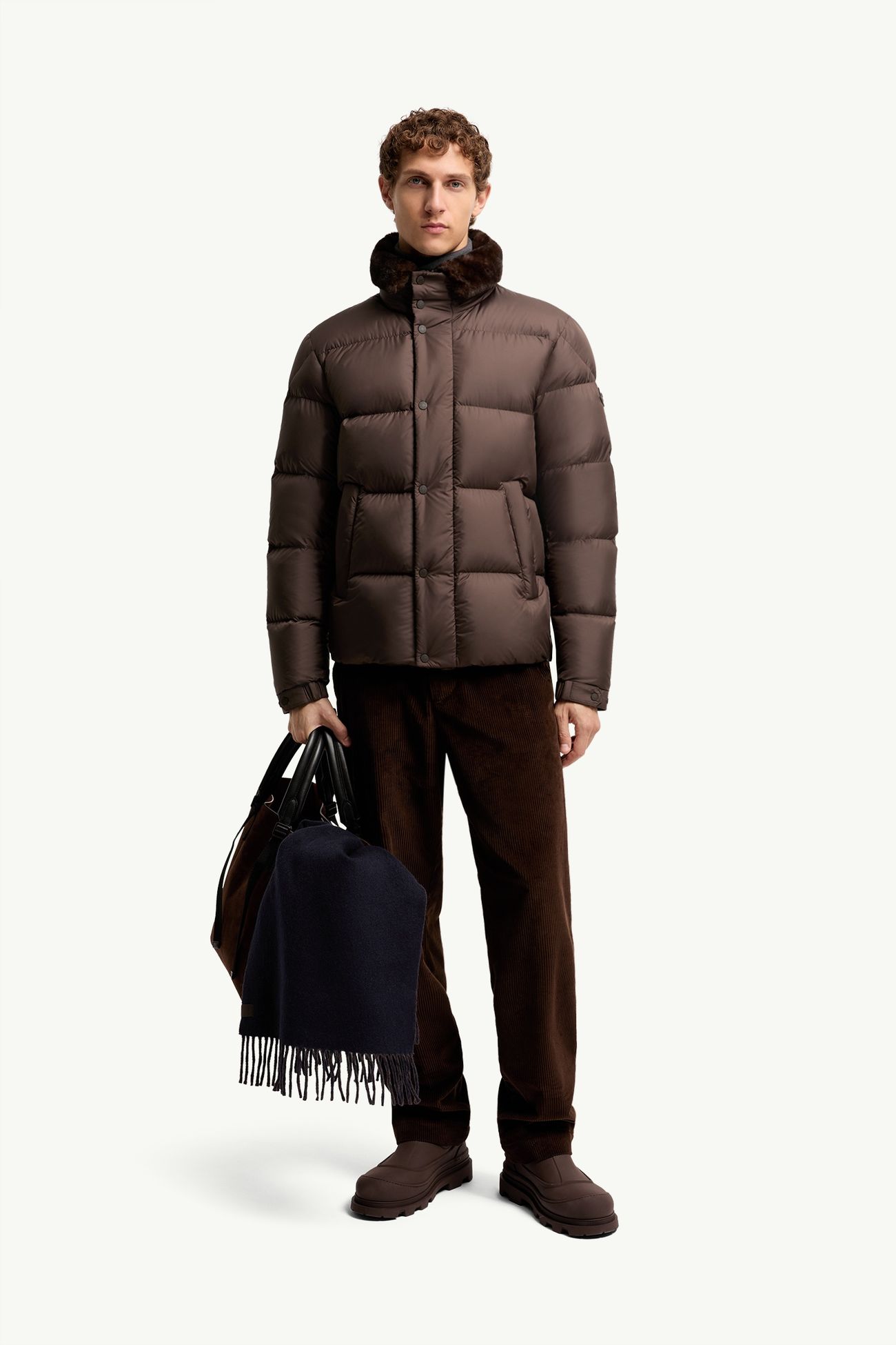 Drisfall Short Down Jacket Men Brown Moncler 0