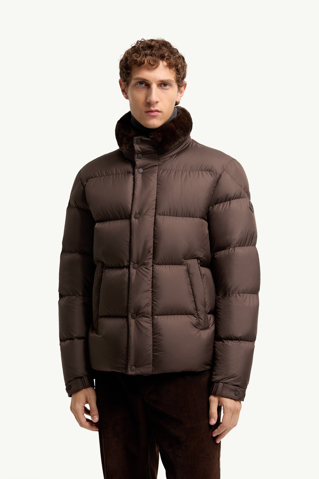 Drisfall Short Down Jacket Men Brown Moncler 3