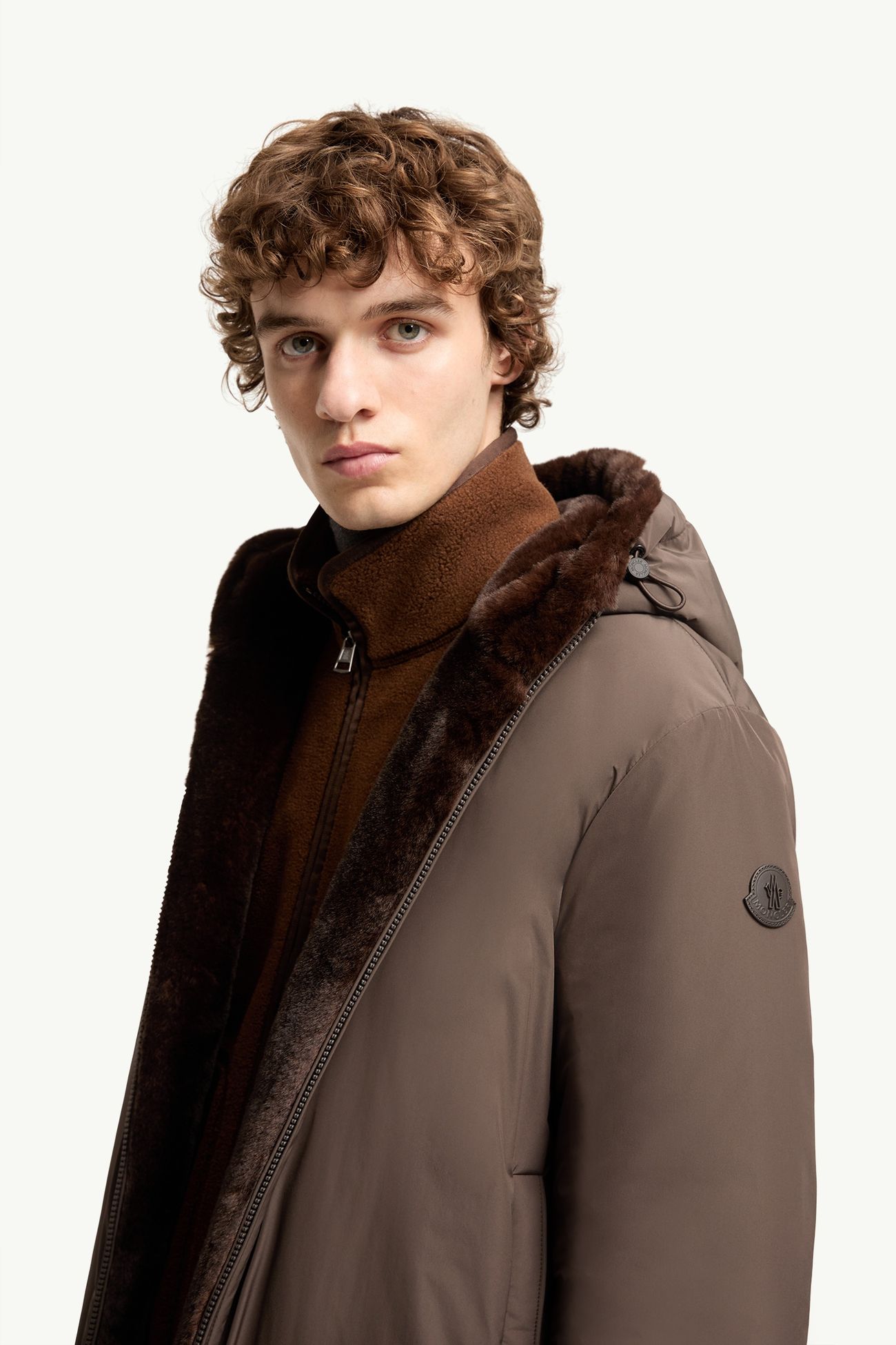 Zambood kurze Daunenjacke mit Kapuze Herren Braun Moncler 1