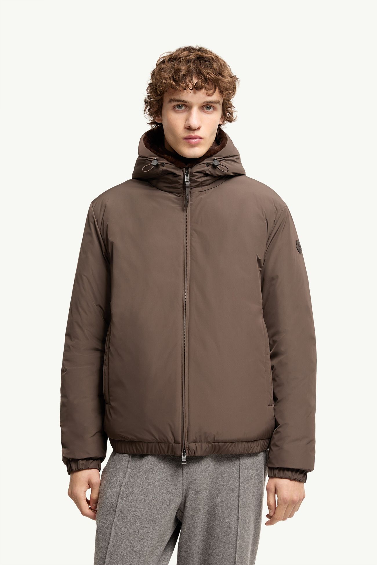 Piumino corto Zambood con cappuccio Uomo Marrone Moncler 3