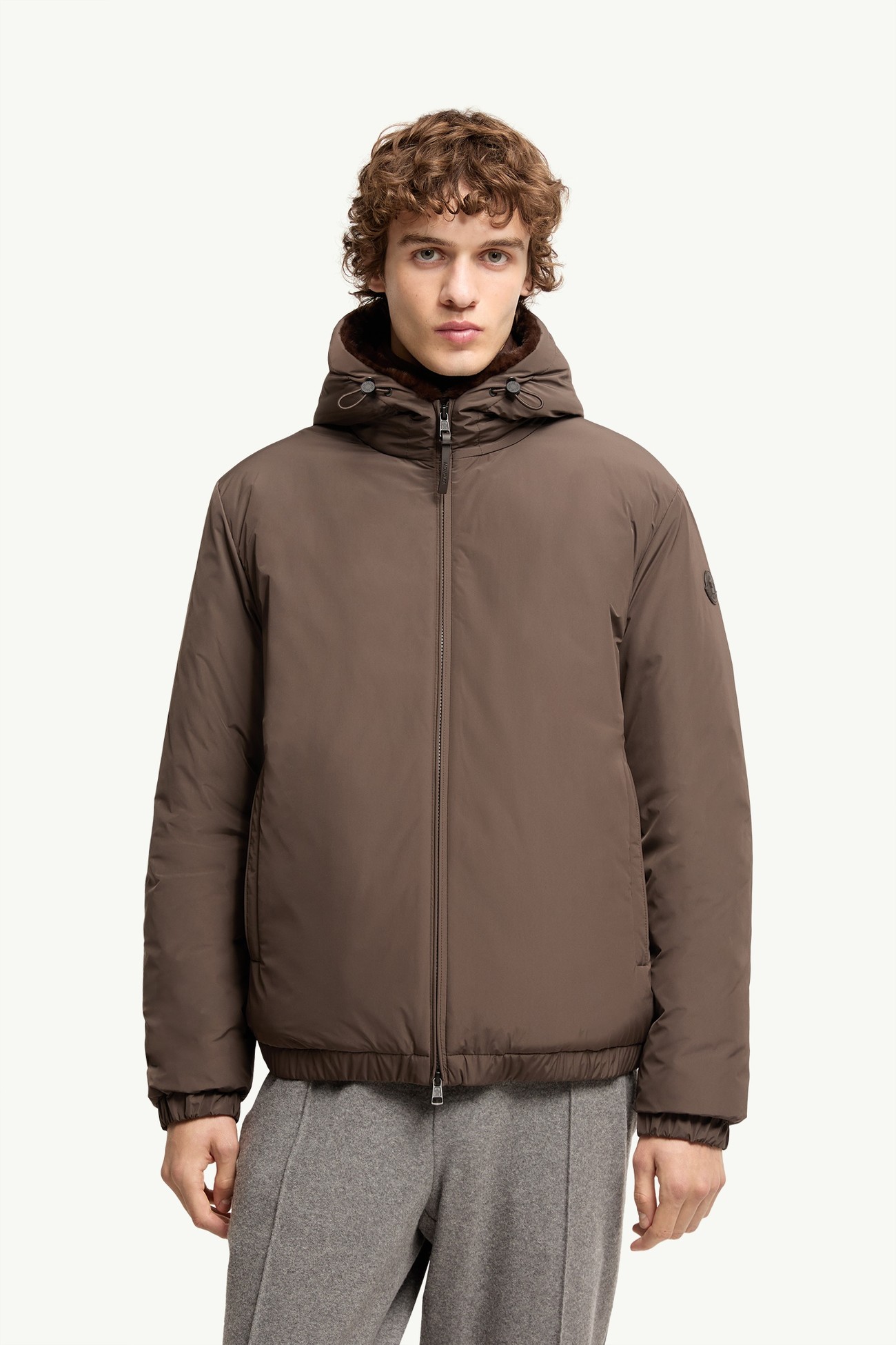Piumino corto Zambood con cappuccio Uomo Marrone Moncler 3