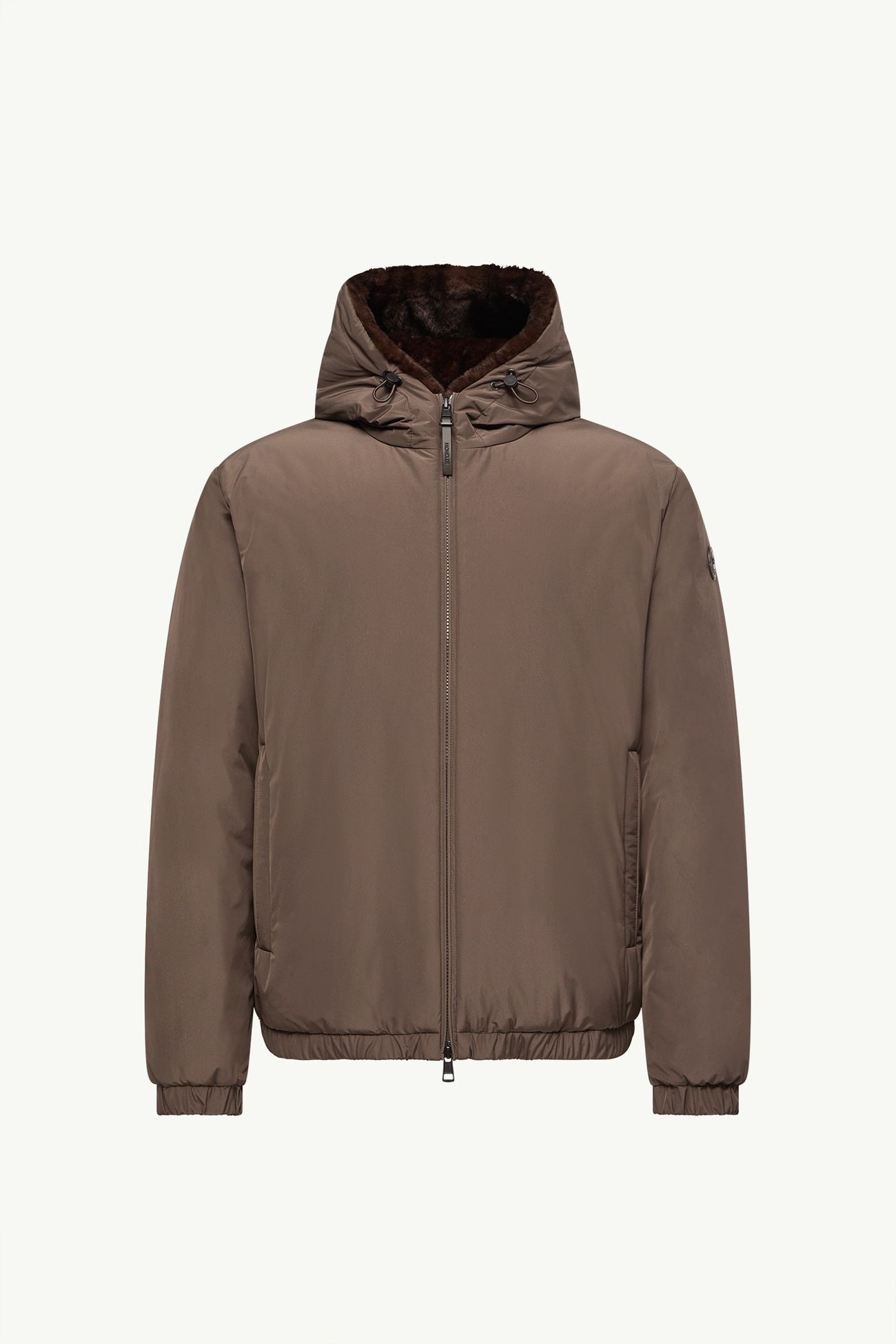 Plumífero corto con capucha Zambood Hombre Marrón Moncler 2