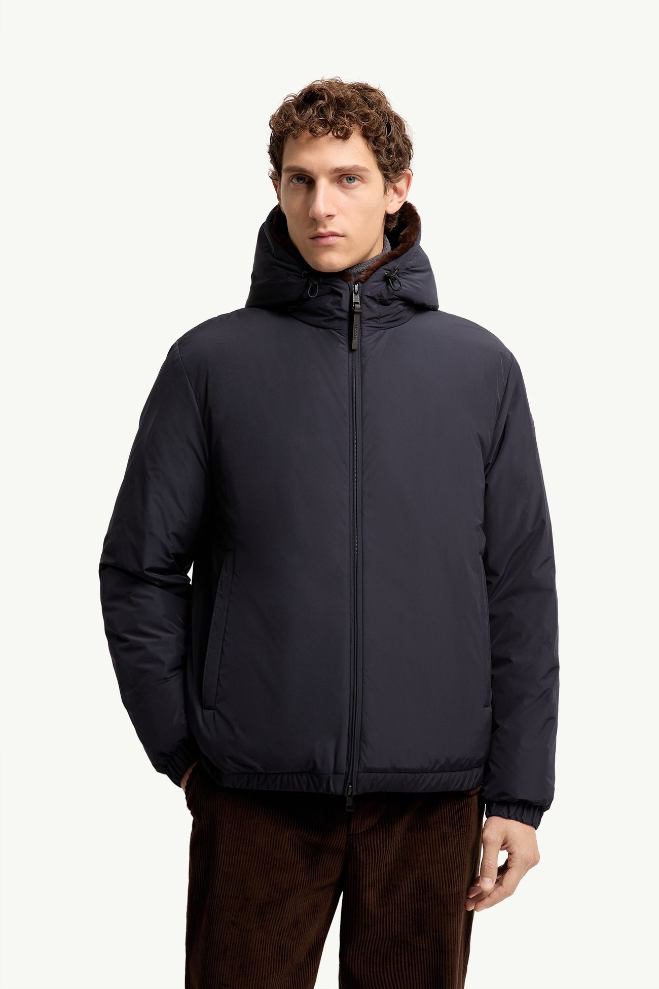 Zambood kurze Daunenjacke mit Kapuze Herren Navyblau Moncler 3