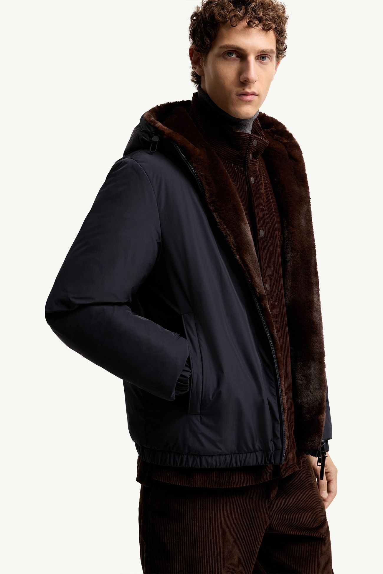 Zambood連帽短身羽絨外套 男士 海軍藍色 Moncler 5