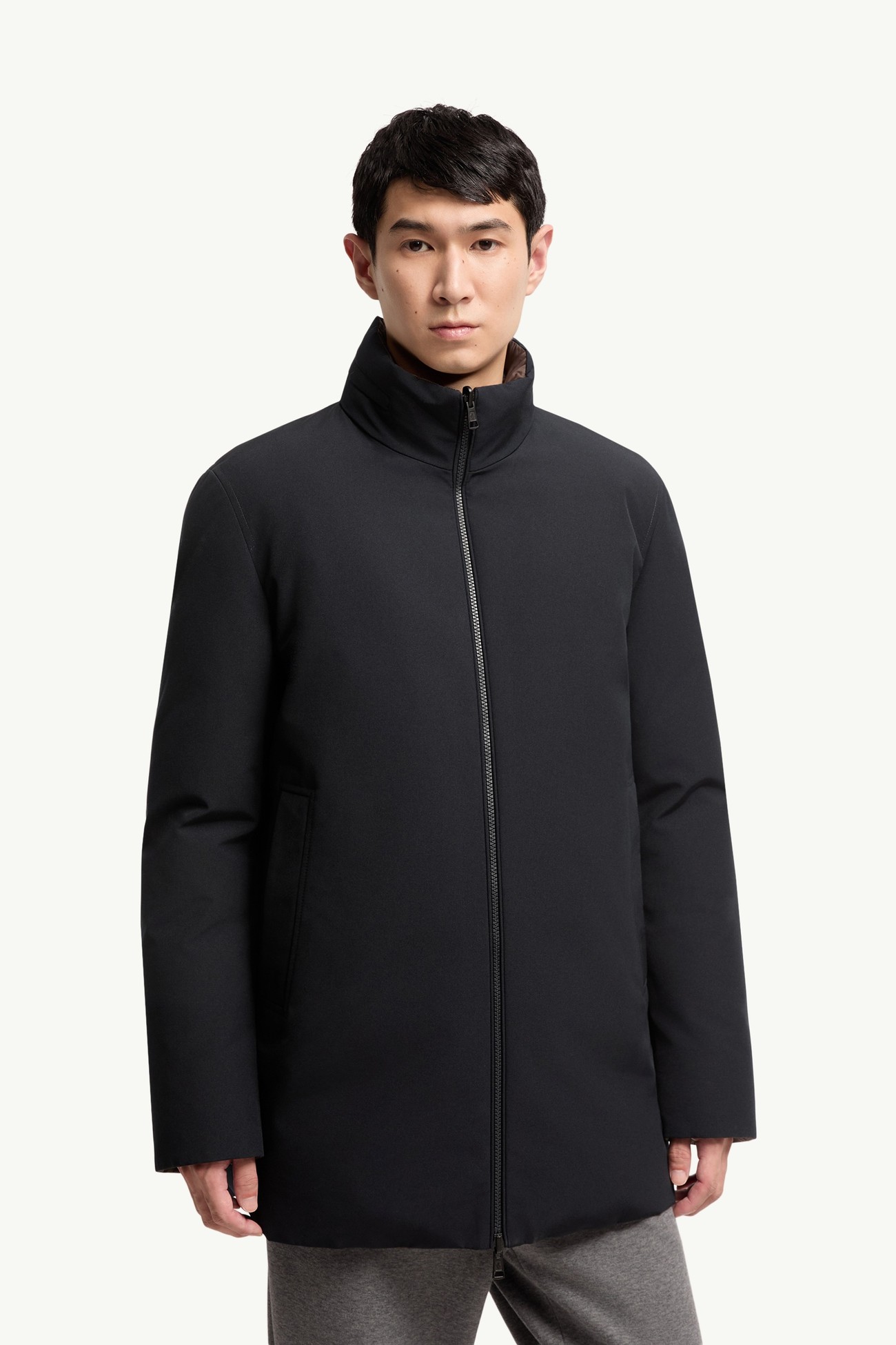 Didessa Hodded Short Parka Jacket Men Navy Blue Moncler 3