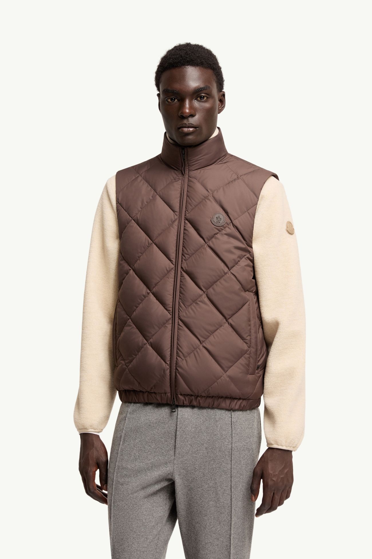 Chobe菱形絎縫羽絨背心 男士 啡色 Moncler 3