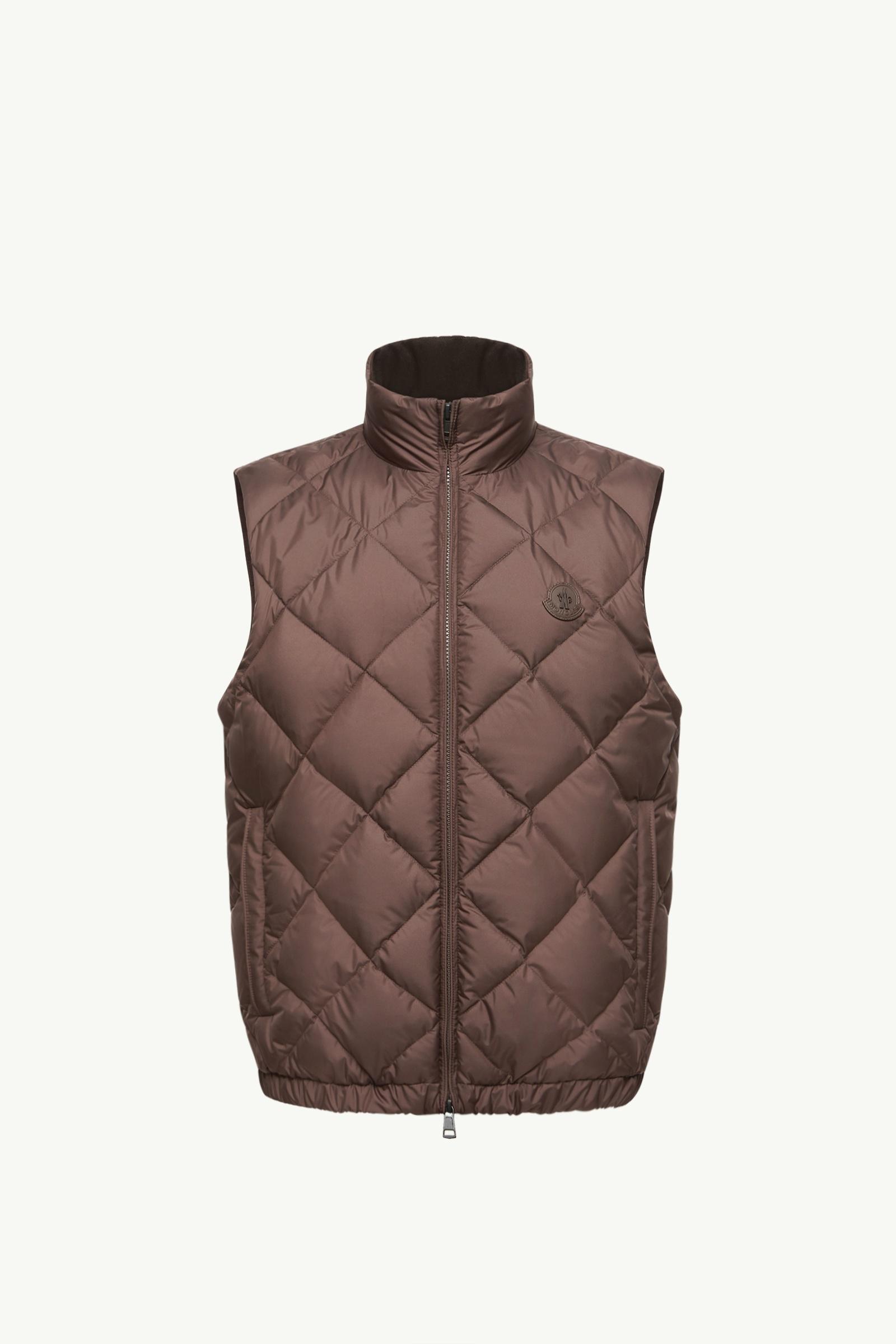 Chobe菱形絎縫羽絨背心 男士 啡色 Moncler