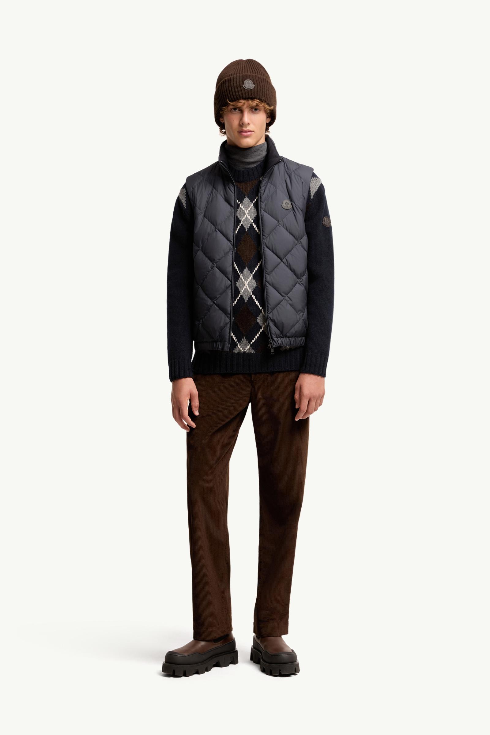 Dark Blue Chobe Diamond Quilted Down Vest - Vests for Men | Moncler US
