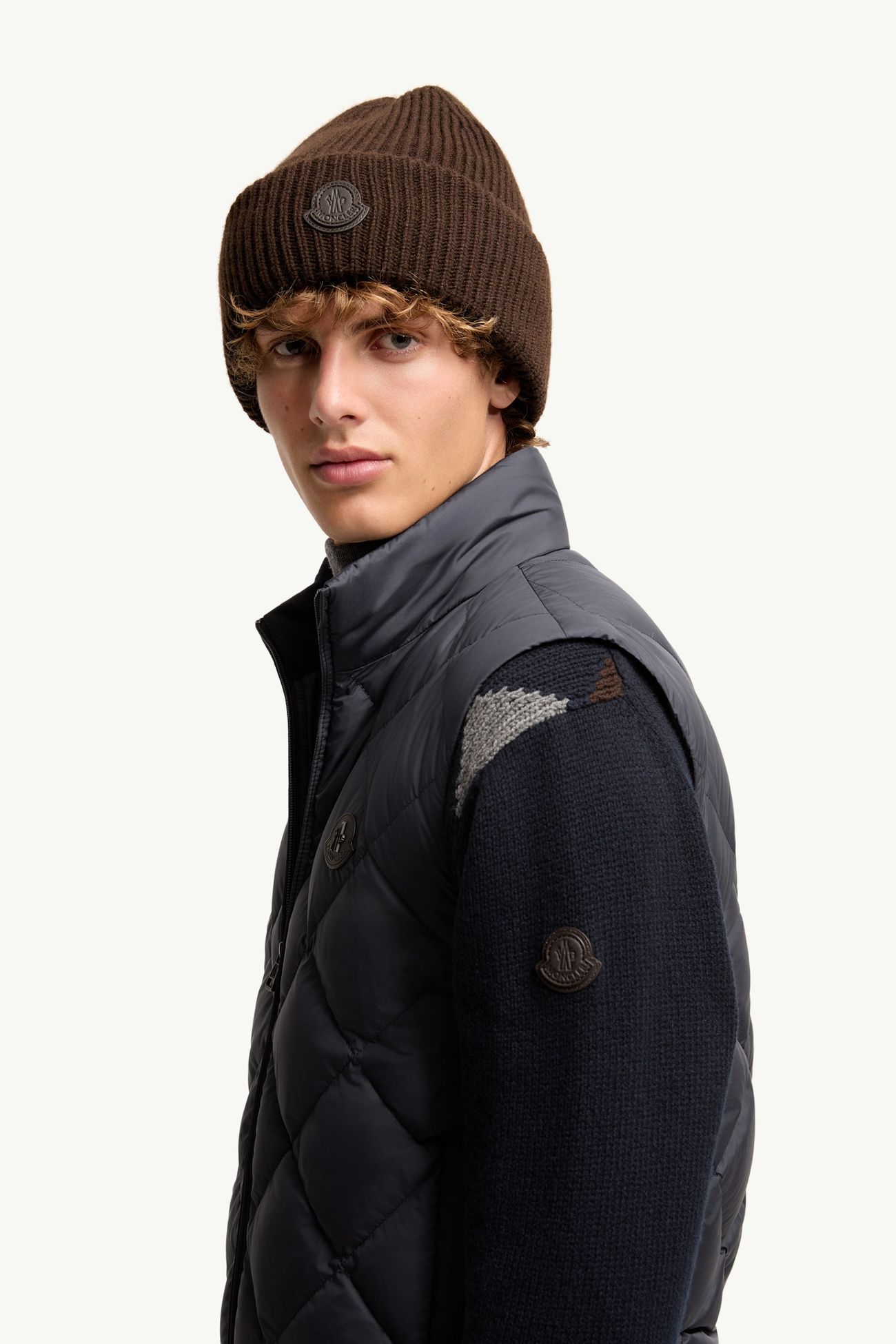 Chobe菱形絎縫羽絨背心 男士 深藍色 Moncler 1
