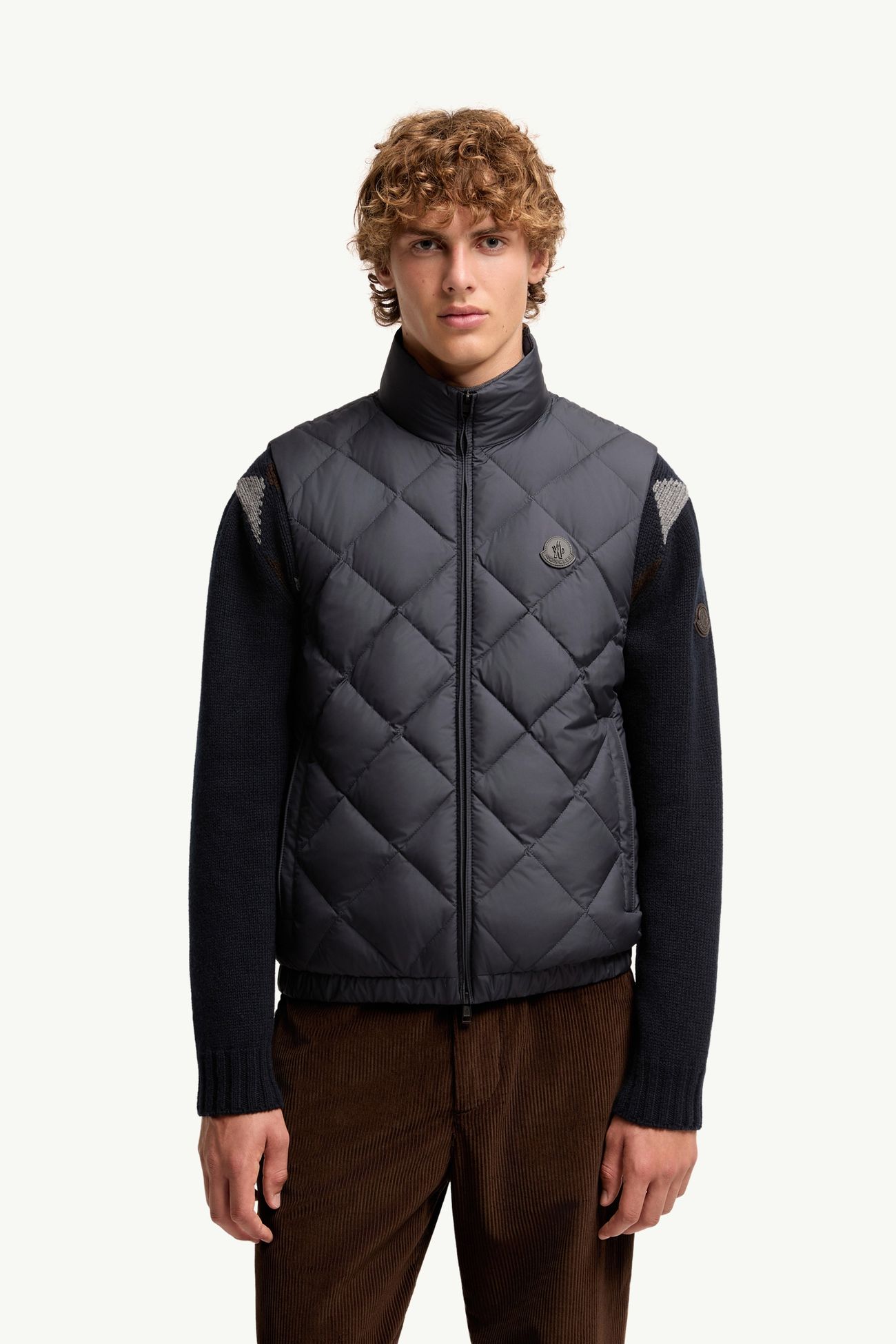 Chobe Diamond Quilted Down Vest Men Dark Blue Moncler 3
