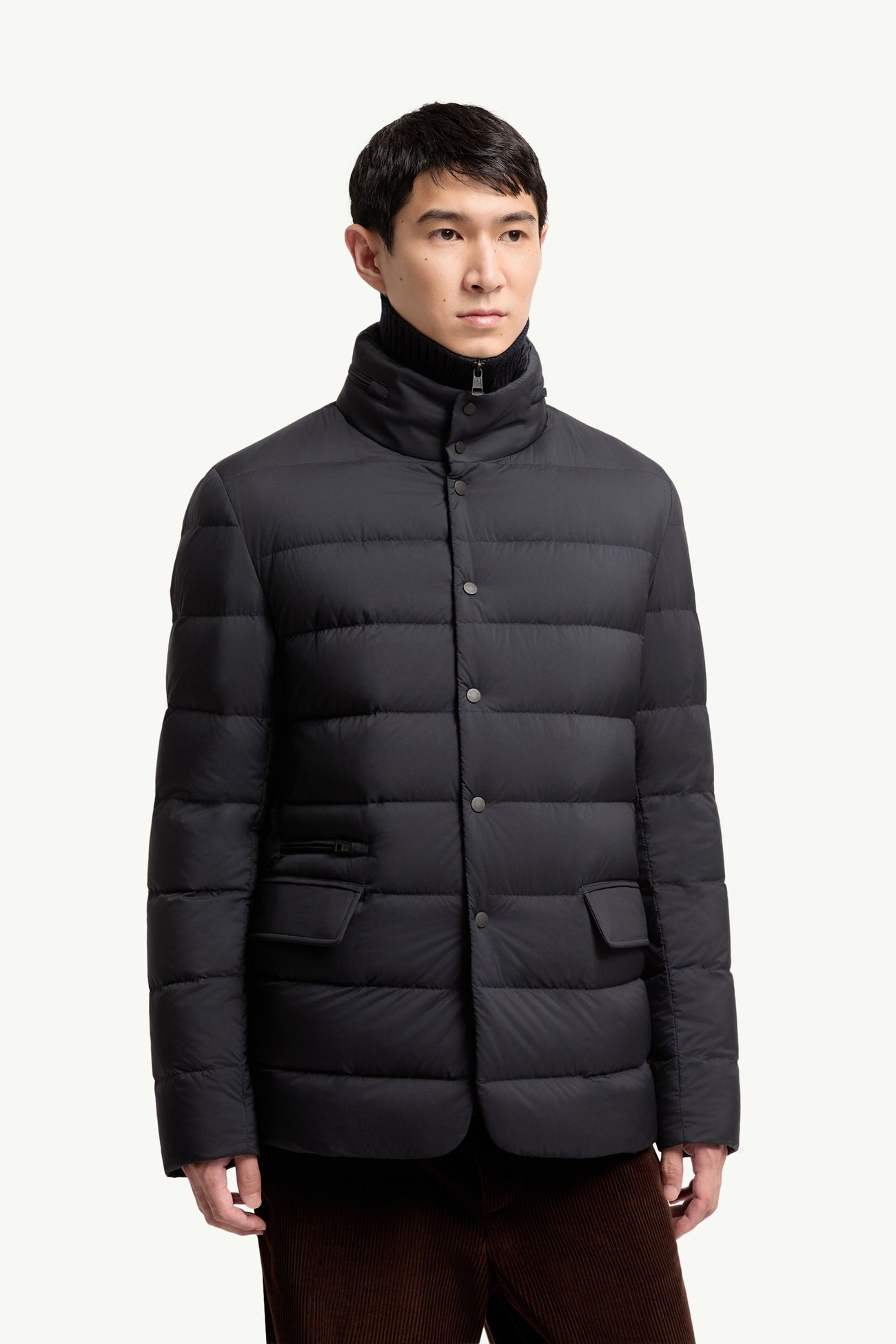 Elarune 후드 다운 재킷 남성 다크 블루 Moncler 3