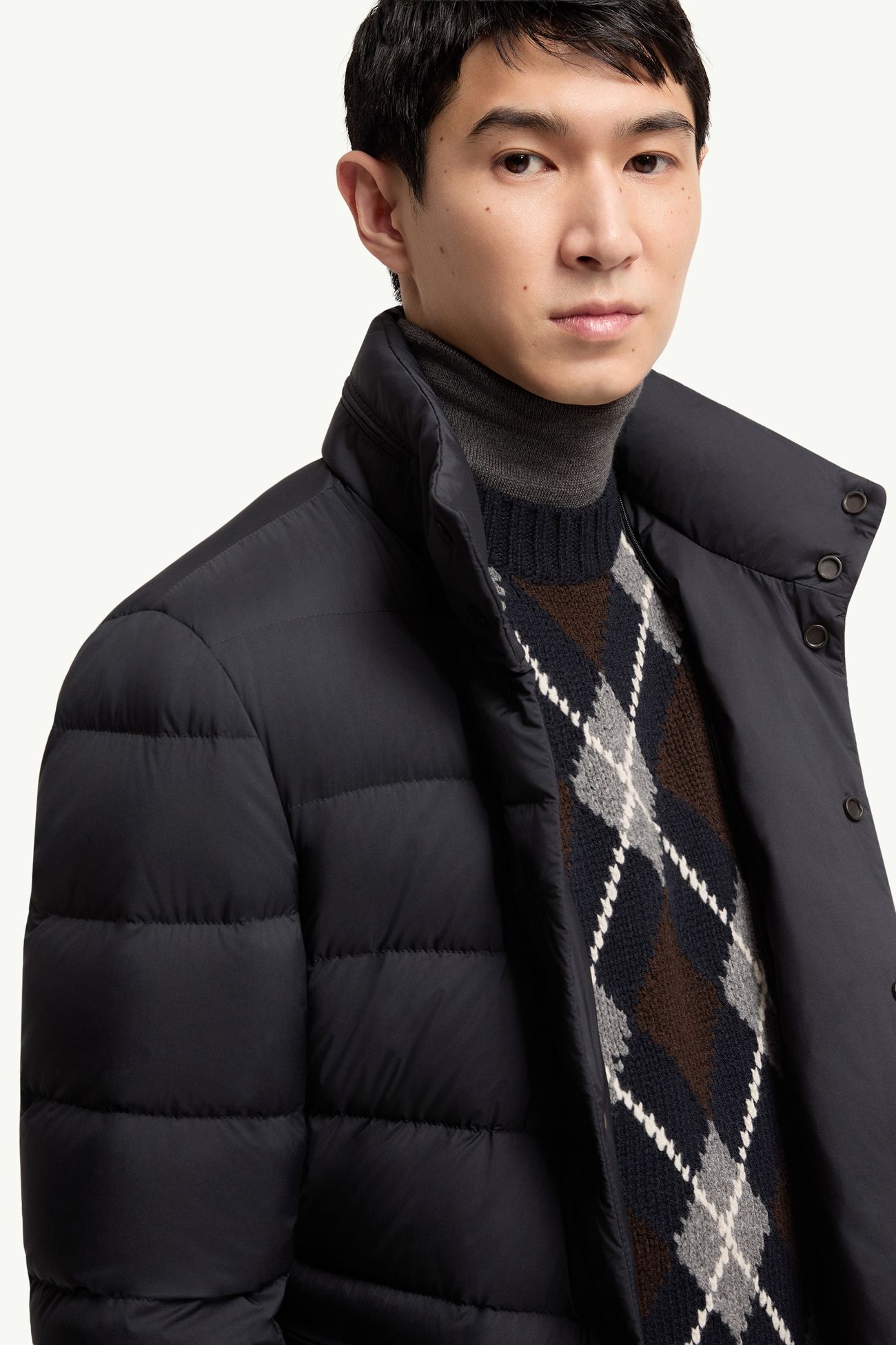 Elarune 후드 다운 재킷 남성 다크 블루 Moncler 7