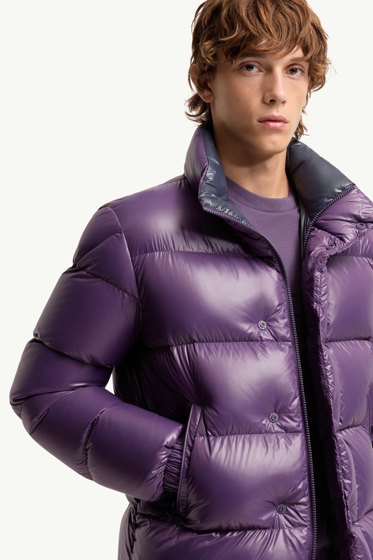 Piumino corto Bendola in laqué Uomo Viola Moncler 5