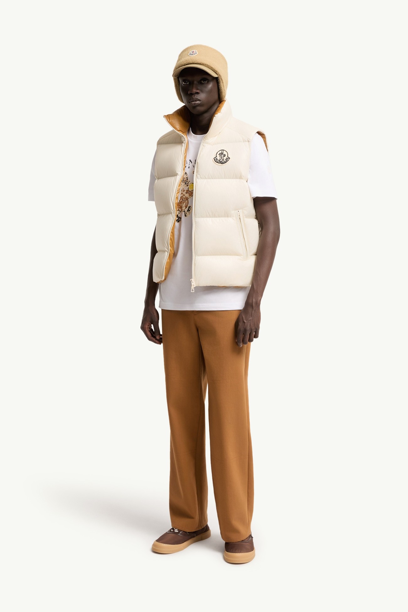 Belice羽絨背心 男士 象牙白色 Moncler 0