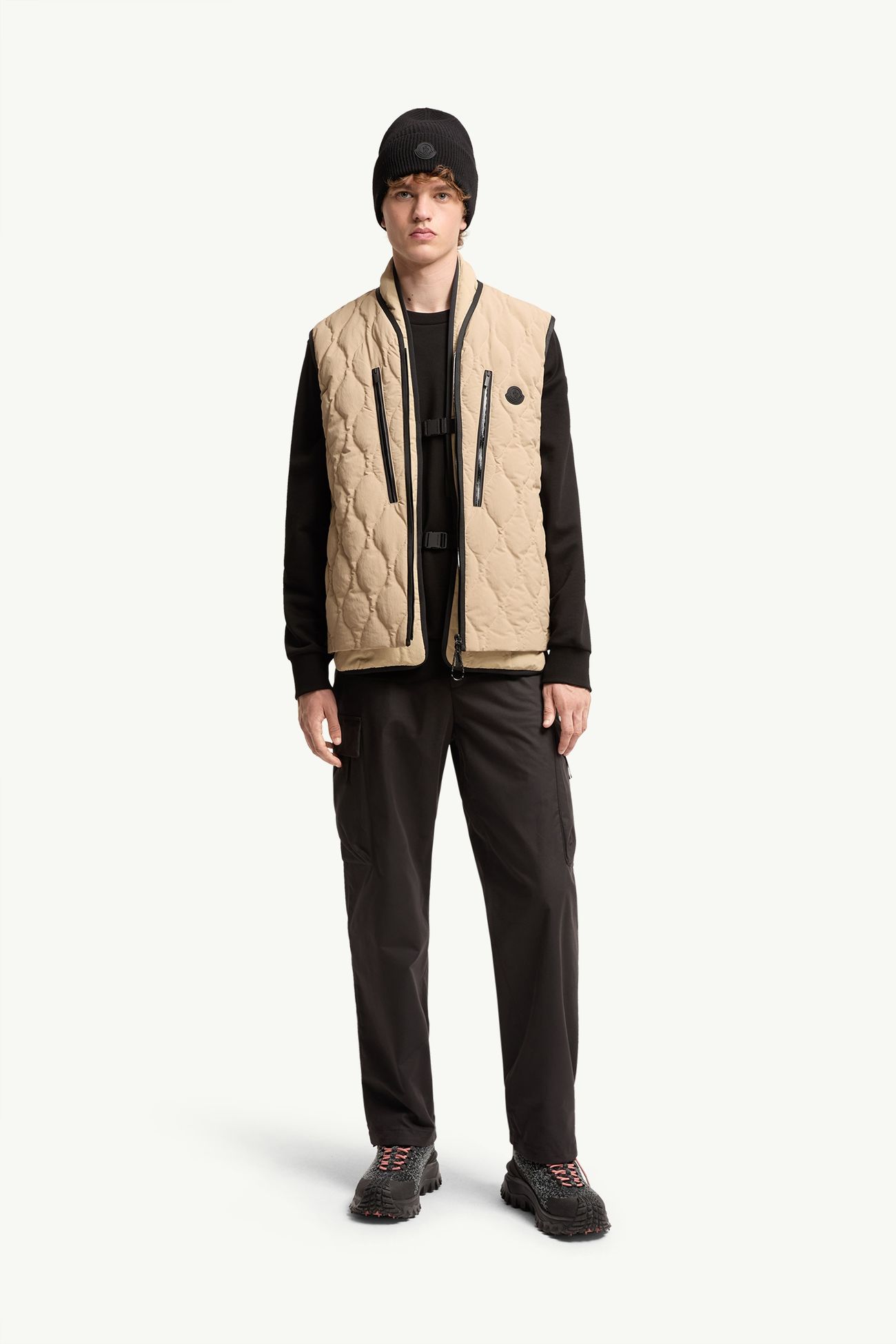 Arapot Froisse Technique kurze Daunenweste Herren Beige Moncler 0
