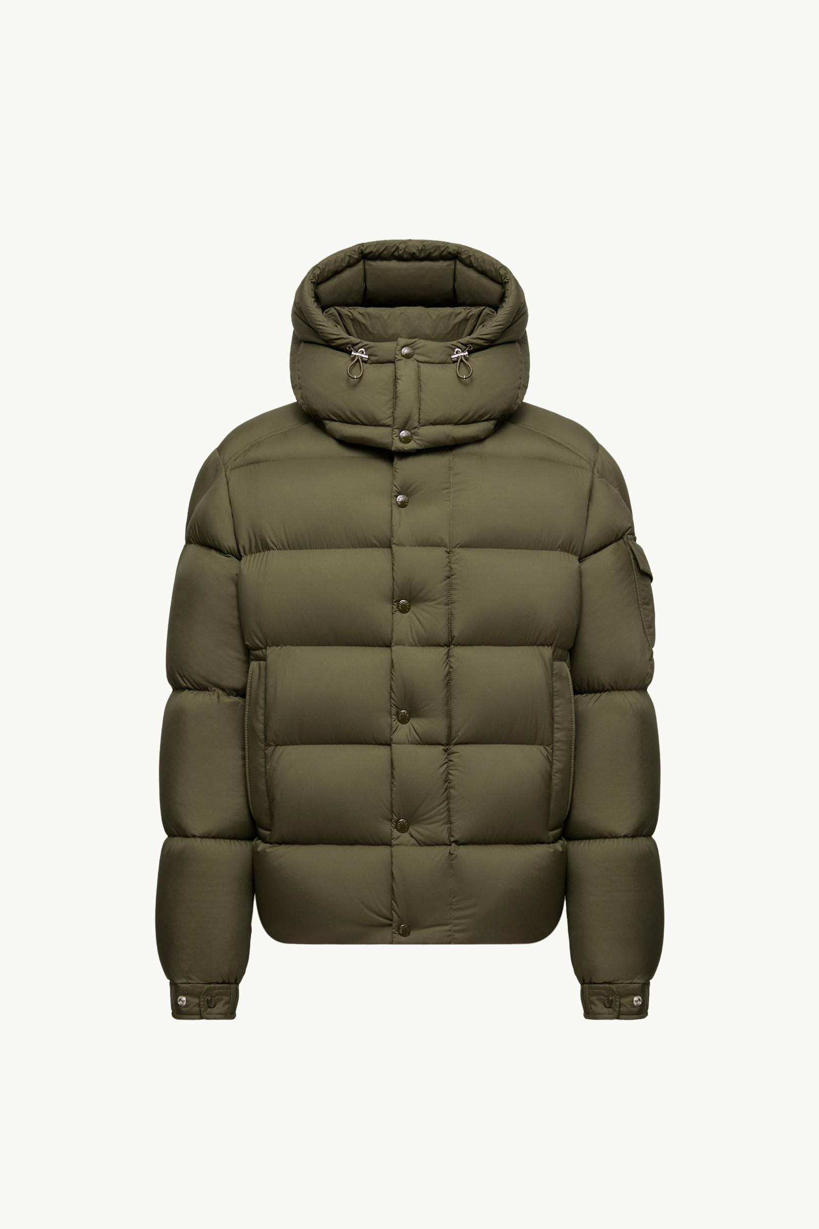 Moncler Maya 70 Hooded Short Down Jacket Men Olive Green Moncler