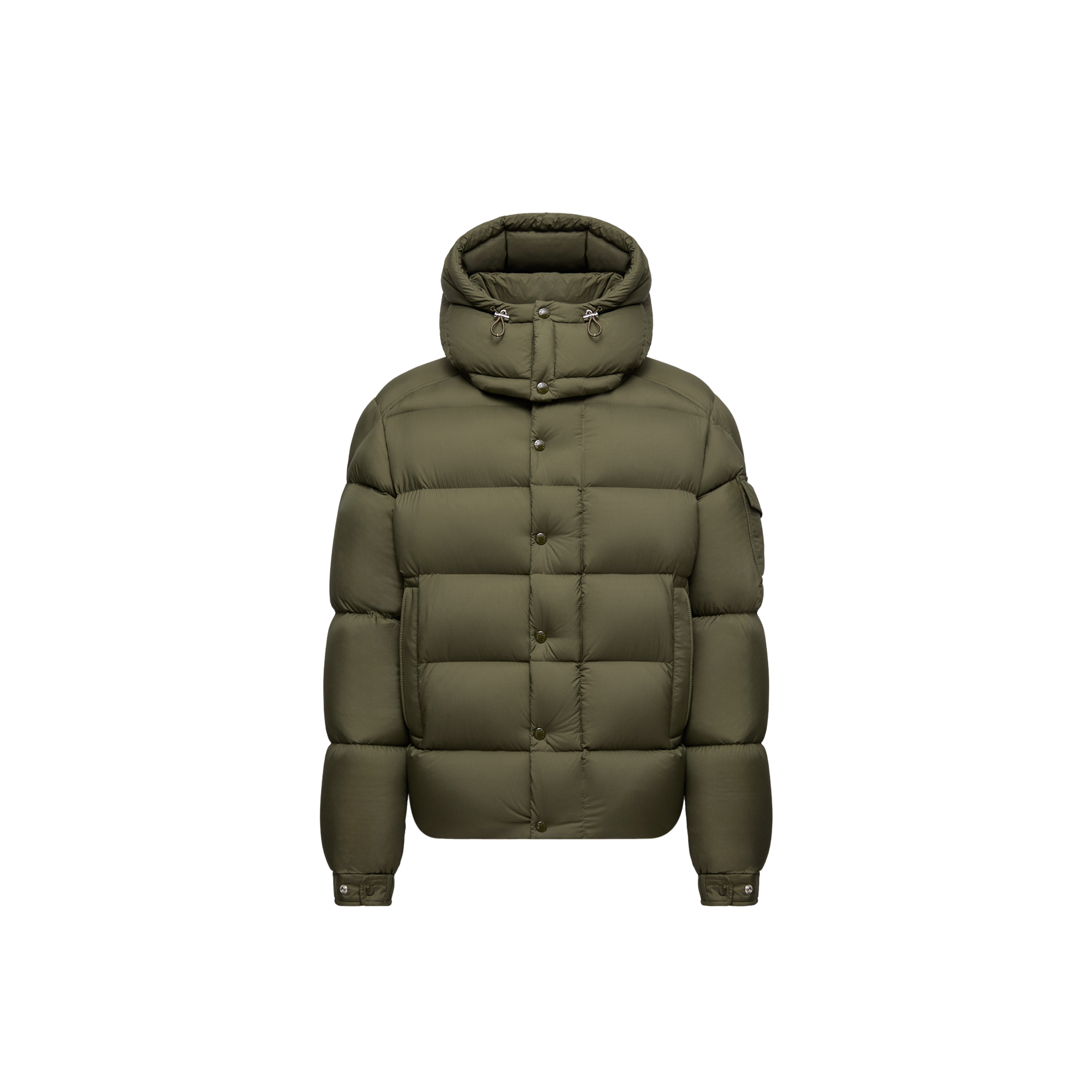 Moncler   Maya 70 Hooded Short Down Jacket for Men in Green, Size: 42