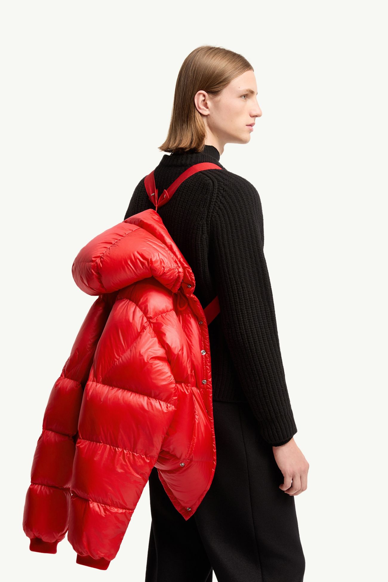 Karakorum 후드 쇼트 다운 재킷 남성 레드 Moncler 6