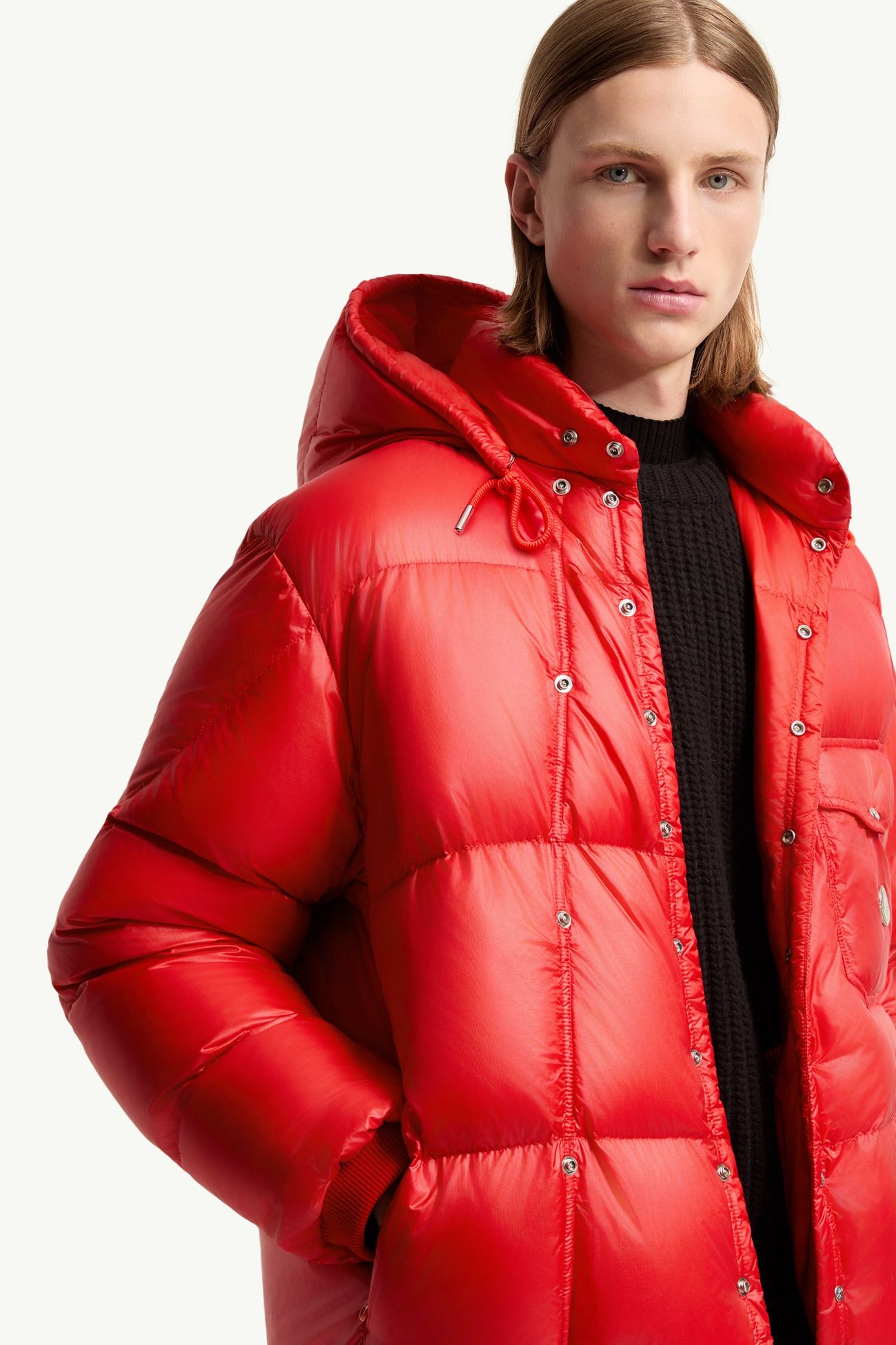 Plumífero corto con capucha Karakorum Hombre Rojo Moncler 7