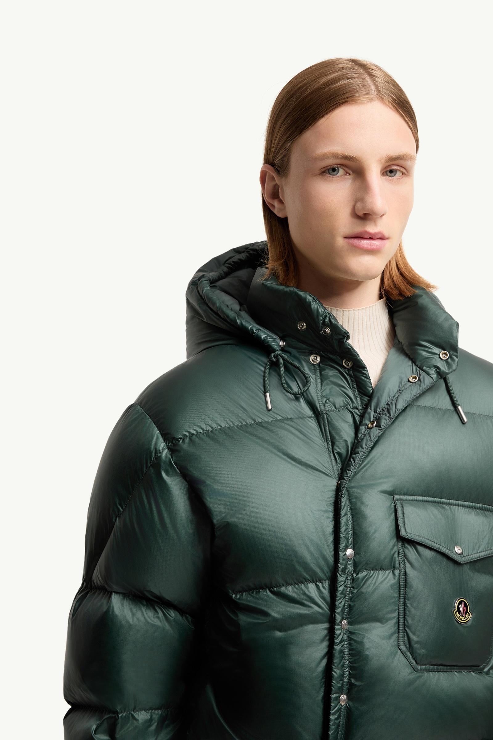 00s mont-bell shell jackt y2k ダークカーキ 短丈 Dark Green Karakorum Hooded Short Down Jacket - for Moncler