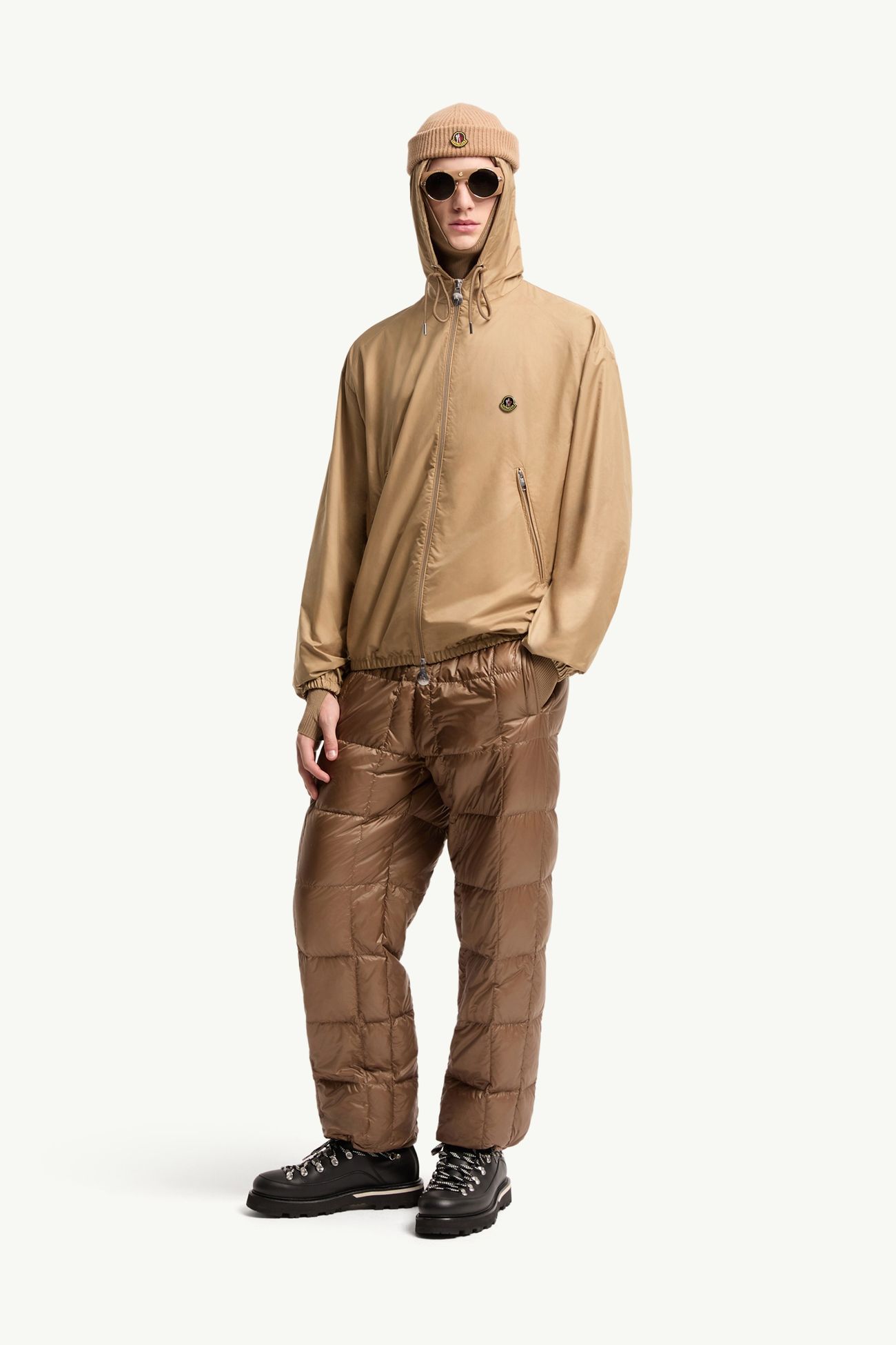 男士连帽风衣夹克外套 男士 米色 Moncler 0
