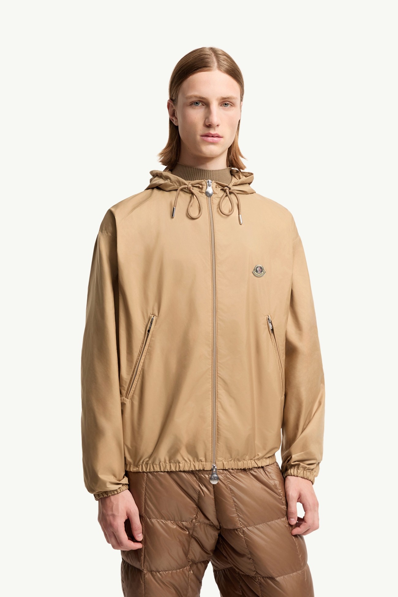 Hooded Windbreaker Men Beige Moncler 3