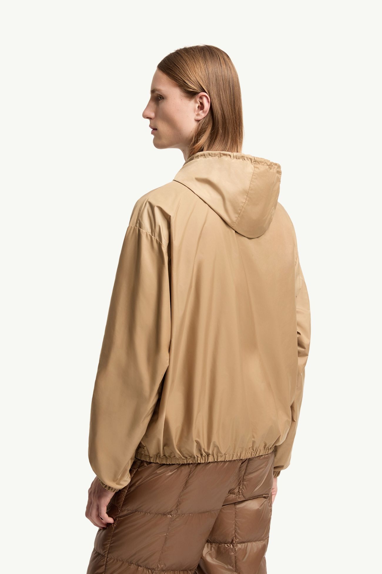 Hooded Windbreaker Men Beige Moncler 4