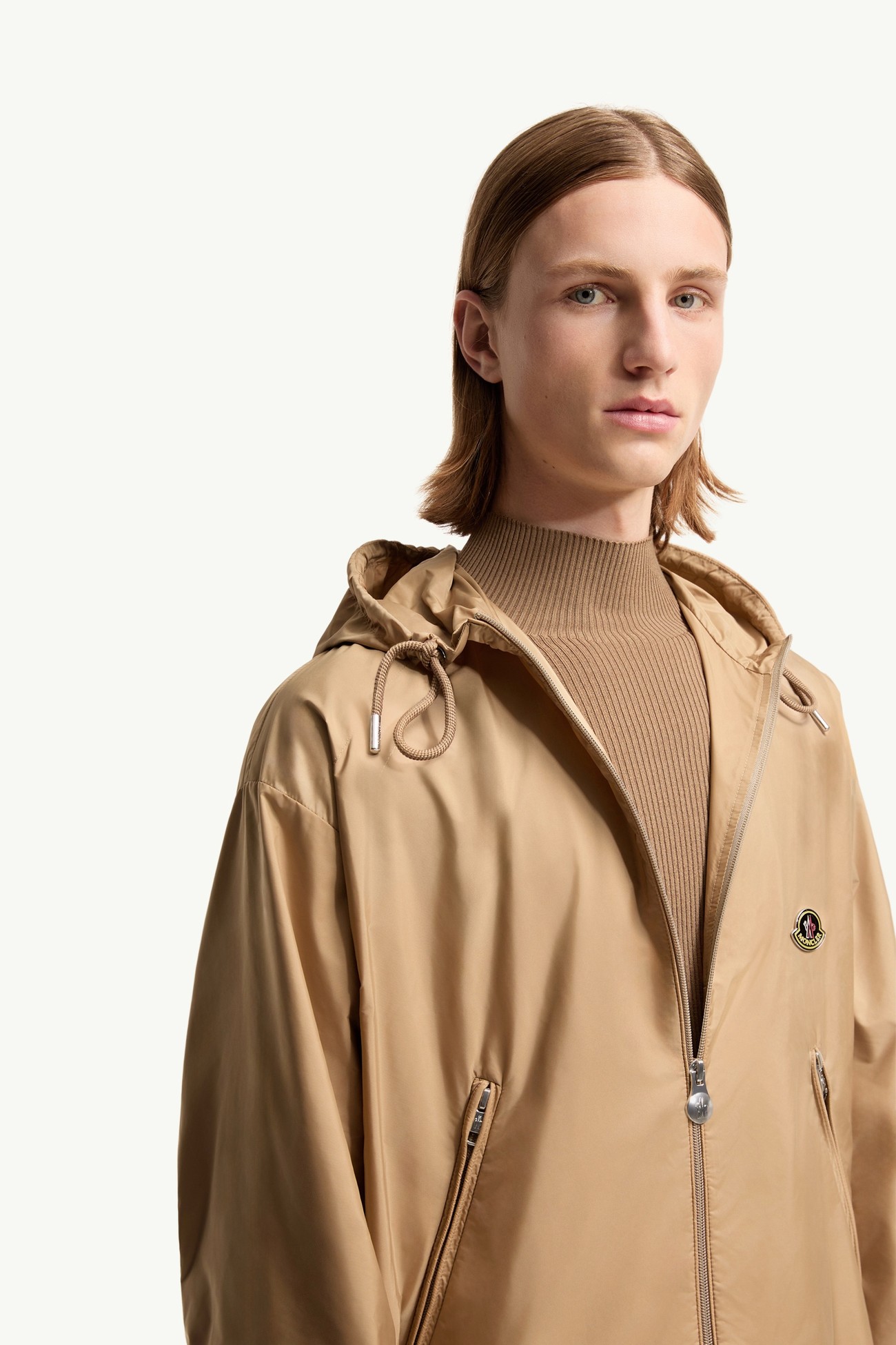 Hooded Windbreaker Men Beige Moncler 5