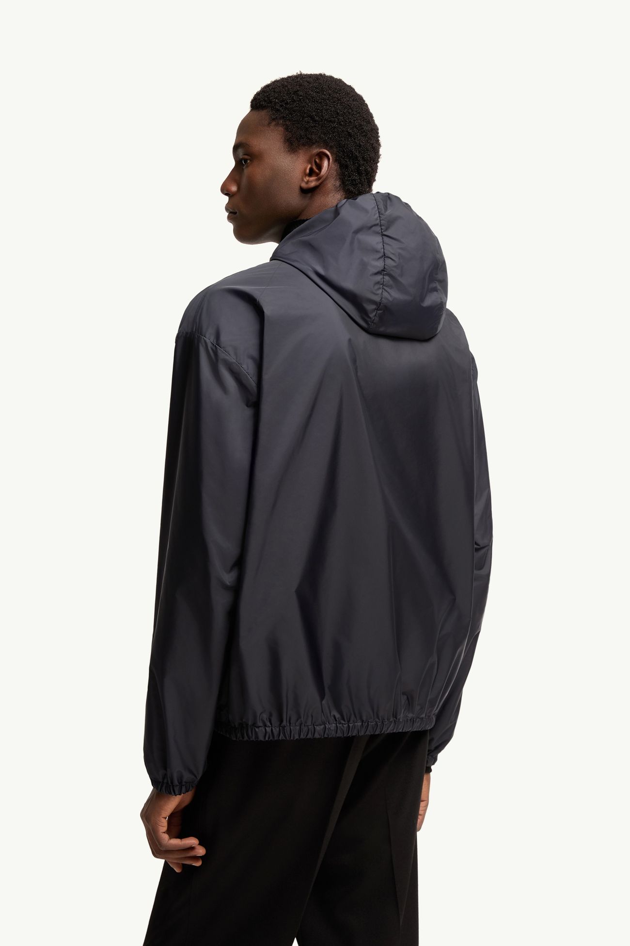 Hooded Windbreaker Men Dark Blue Moncler 4