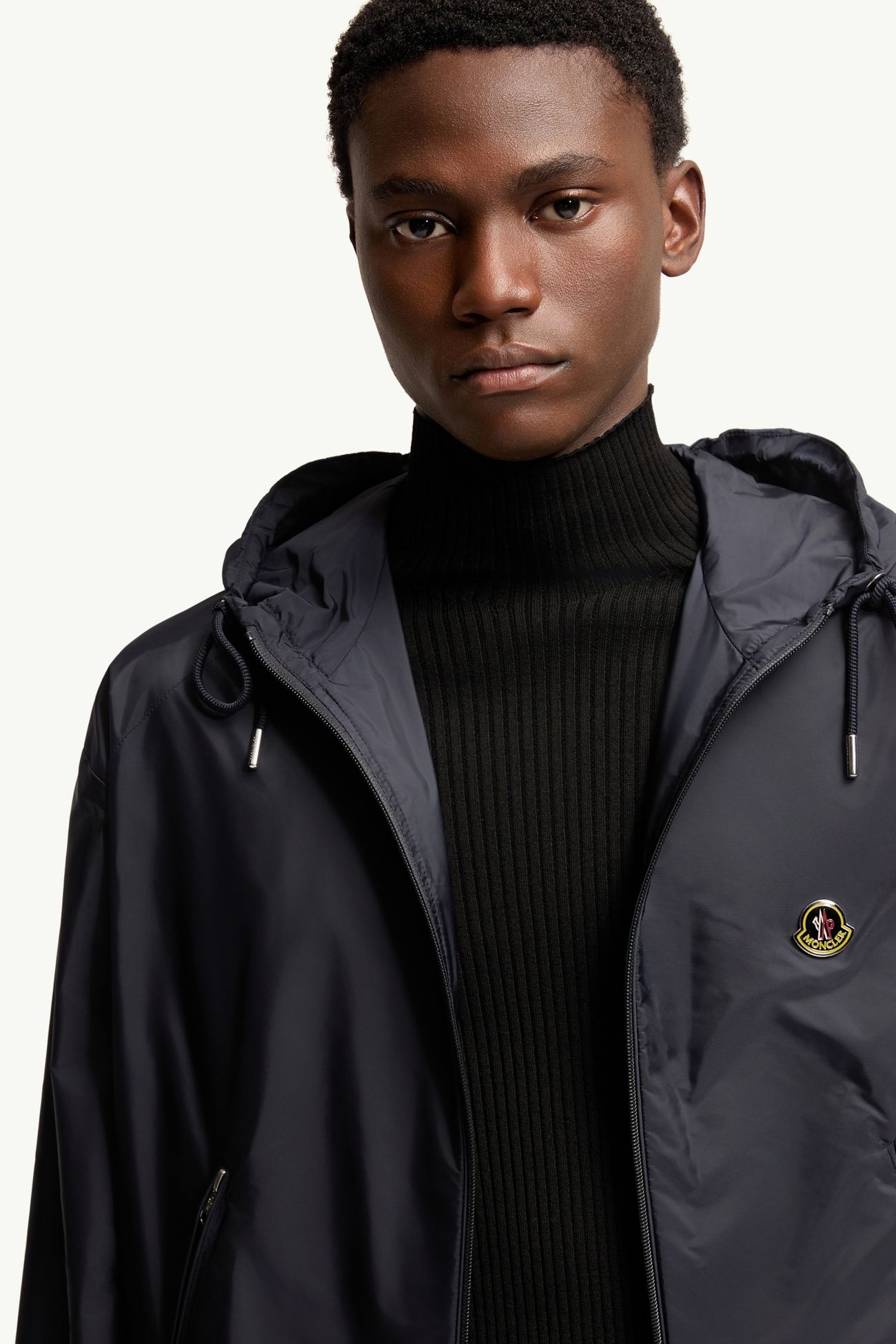 Hooded Windbreaker Men Dark Blue Moncler 5