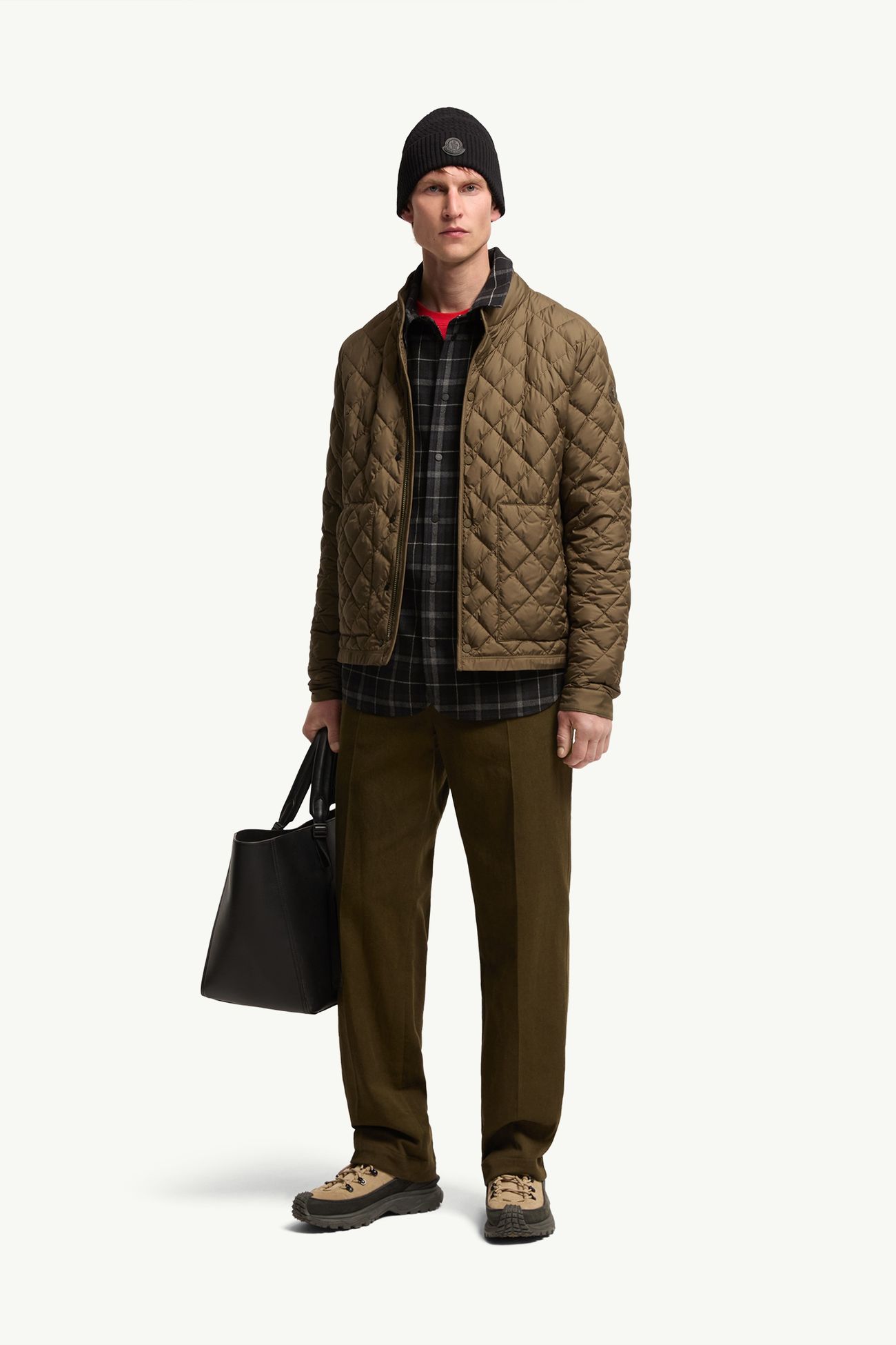 Oise kurze Daunenjacke mit Rautensteppung Herren Olivgrün Moncler 0