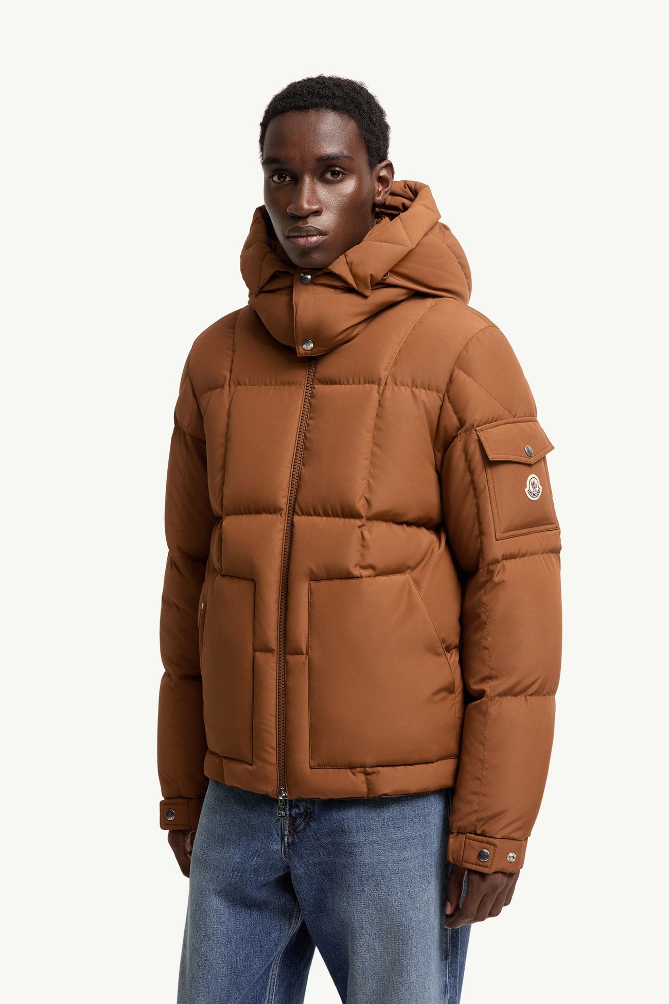 Dravenis連帽中長羽絨外套 男士 淺啡色 Moncler 3