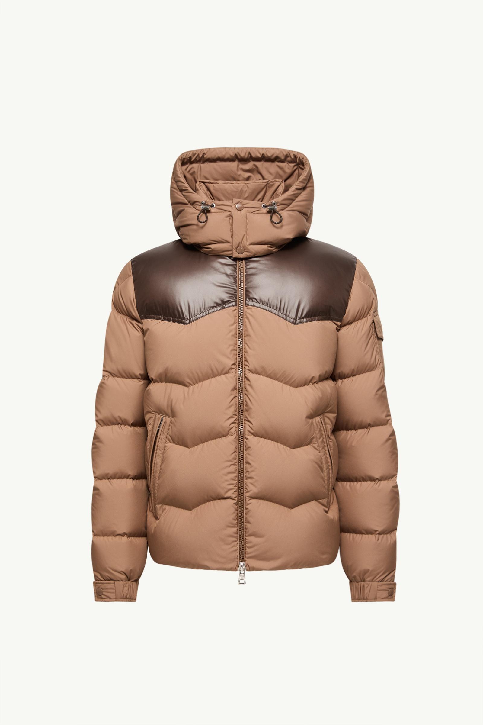 Ravelis kurze Daunenjacke mit Kapuze und Zickzack-Steppung Herren Beige Moncler, 1 of 0