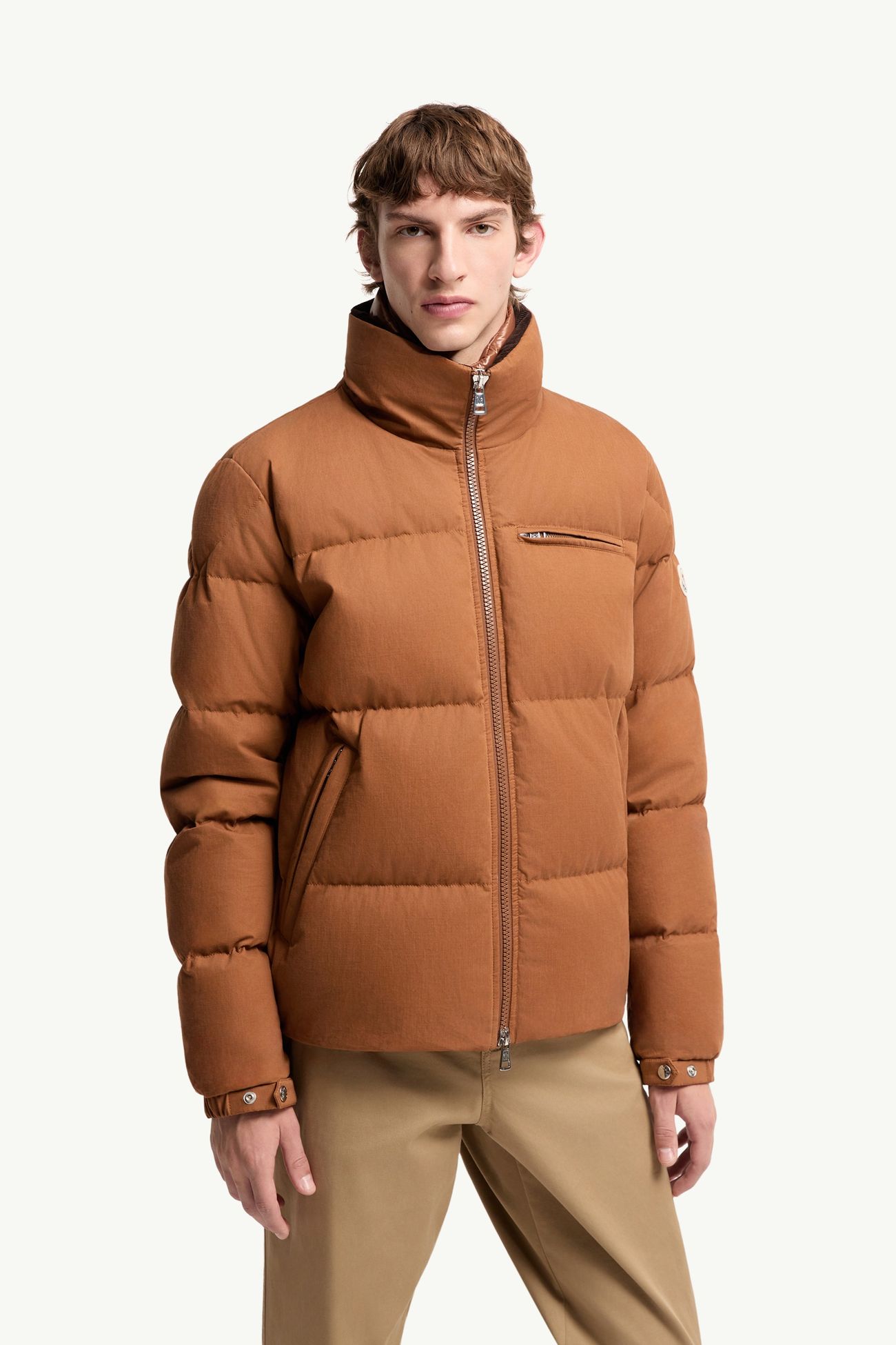 Isenviel棉質府綢短身羽絨外套 男士 淺啡色 Moncler 3